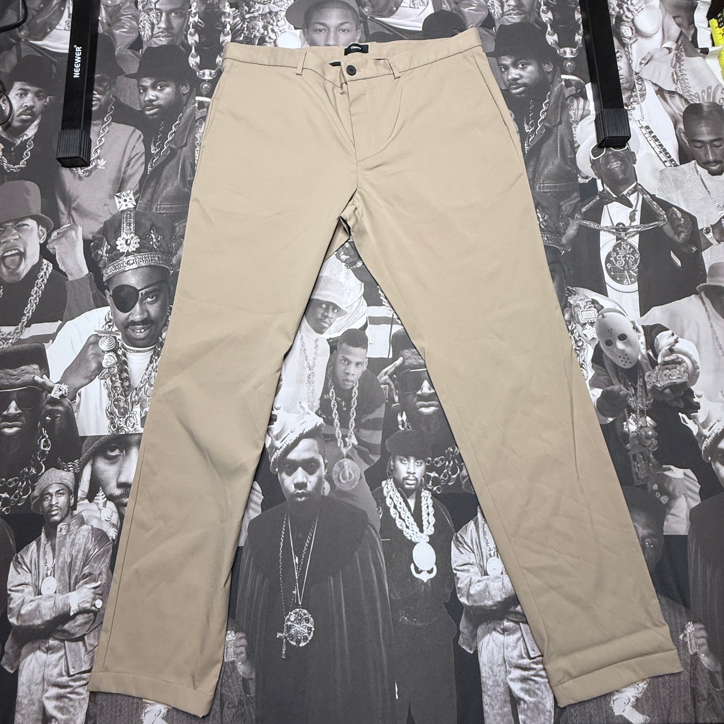 Theory Mens Hayden Rinsed Writer Stretch Cotton Pants Bark SZ 38