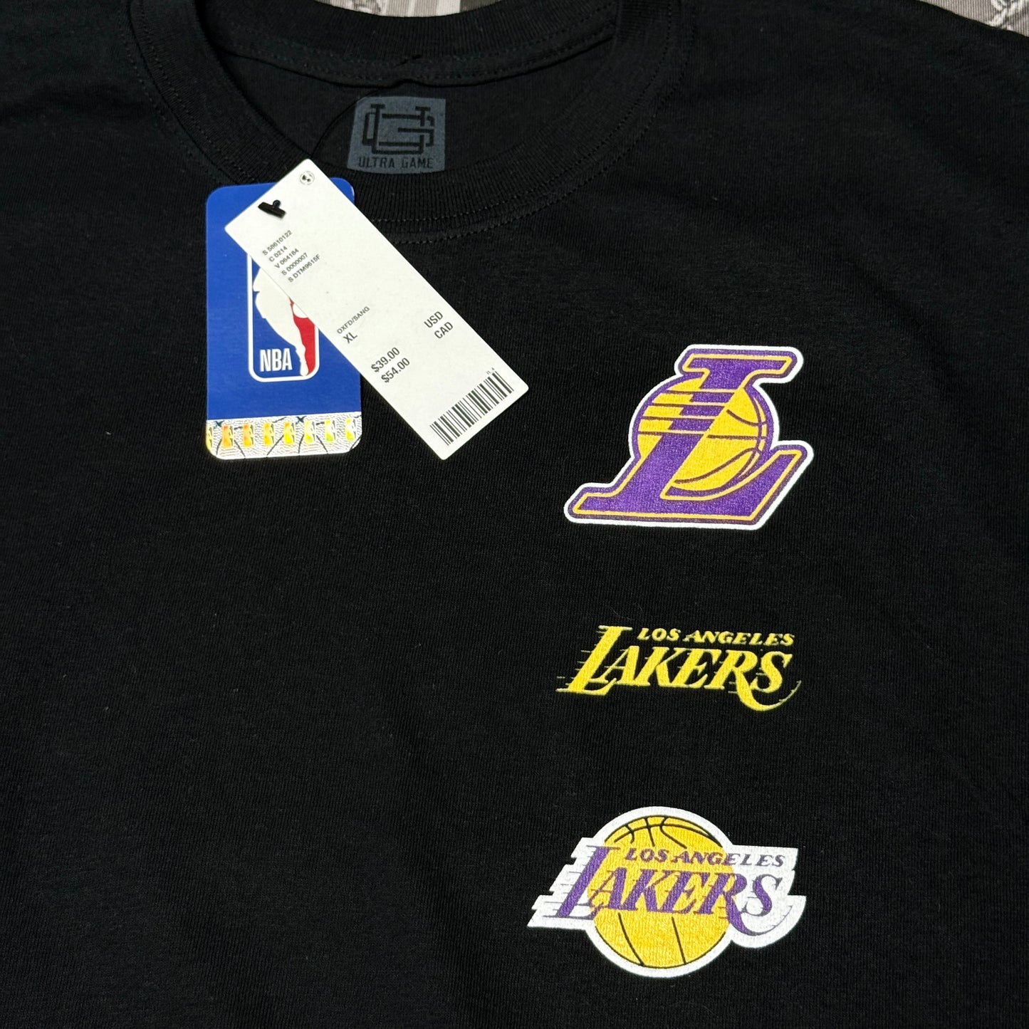 NWT ULTRA GAME Los Angeles Lakers Retro Tee XL