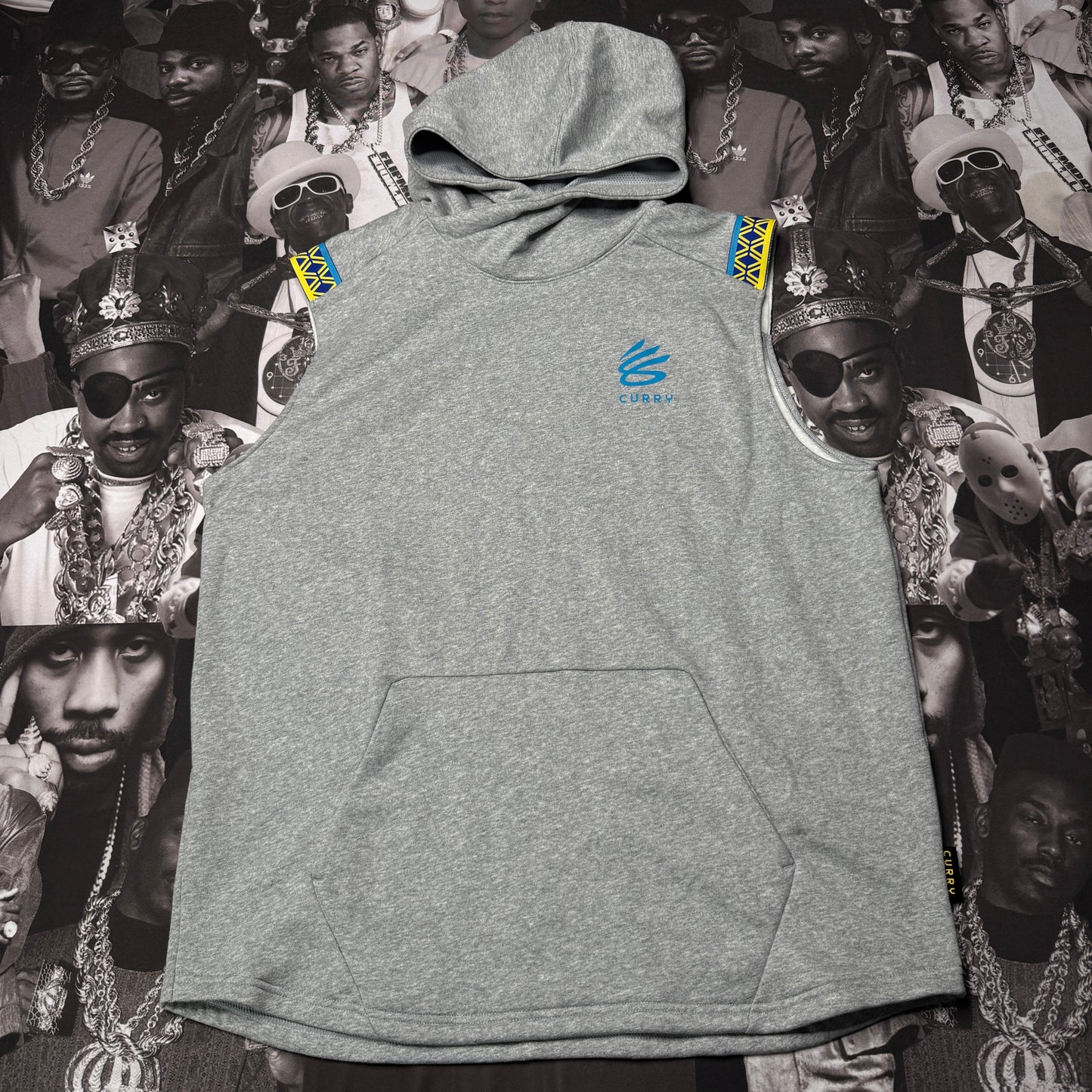 Under Armour Steph Curry Fleece Sleeveless Gray Hoodie 1366637 011 Men Sz XL