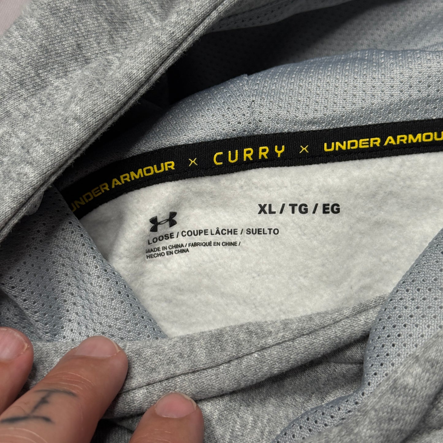Under Armour Steph Curry Fleece Sleeveless Gray Hoodie 1366637 011 Men Sz XL