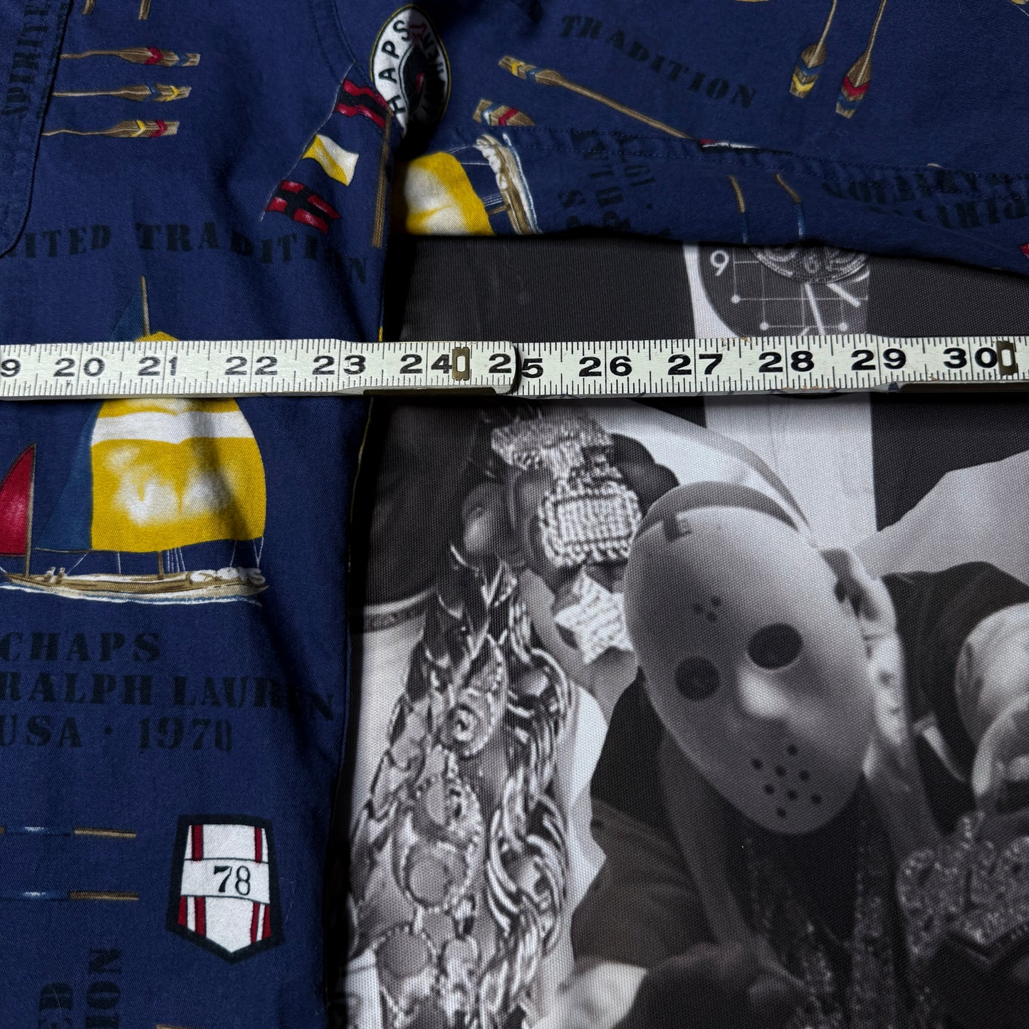 Vintage 90's Chaps Ralph Lauren Nautical Allover Print Button Down Shirt SZ Large