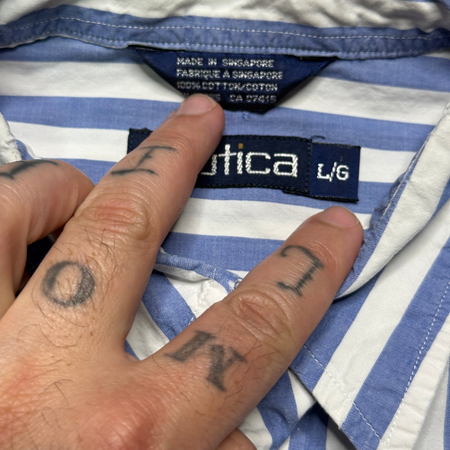 Vintage 90's Nautica Ocean Racing Series Embroidered Pocket Oversized Half Sleeve Button up SZ L