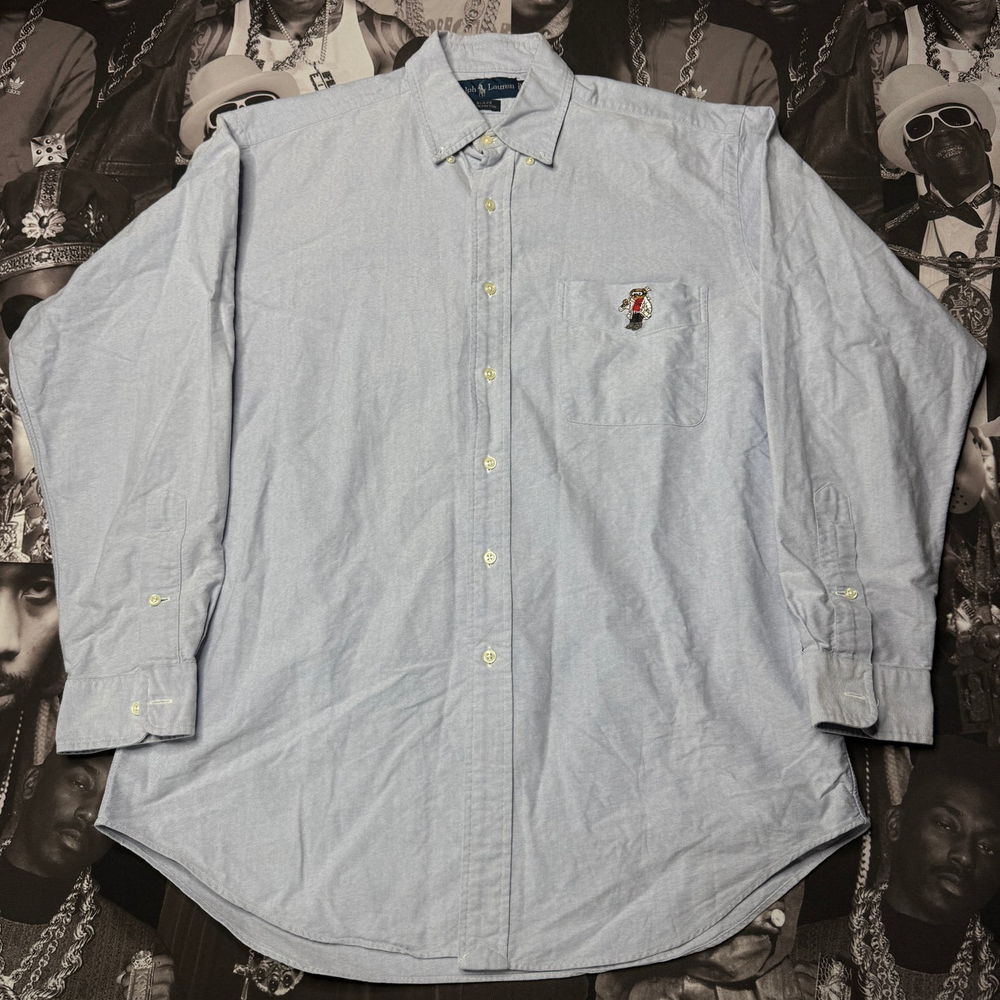 Vintage 90's Polo Bear Ski 100% Blake Cotton Button up Oxford sz M