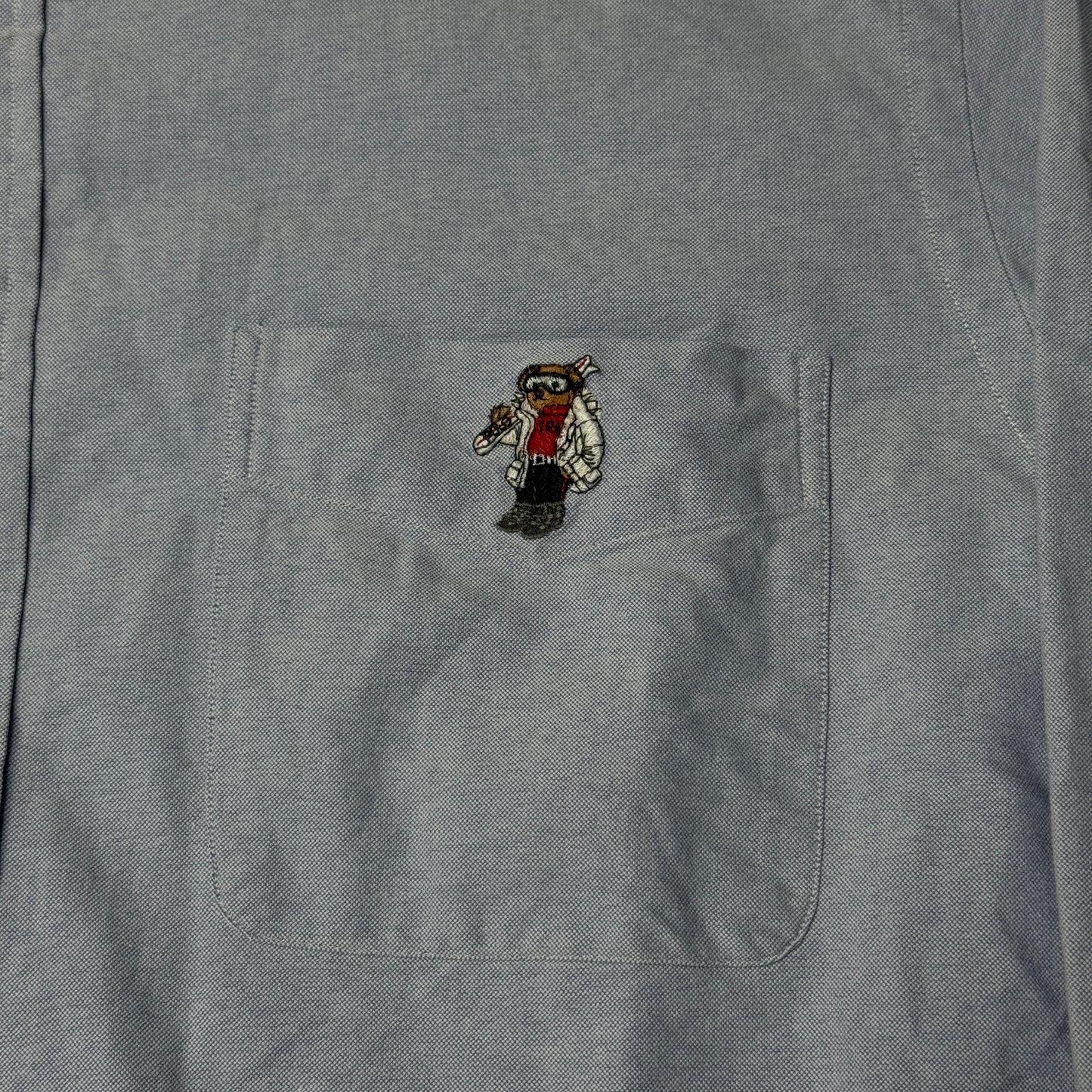 Vintage 90's Polo Bear Ski 100% Blake Cotton Button up Oxford sz M