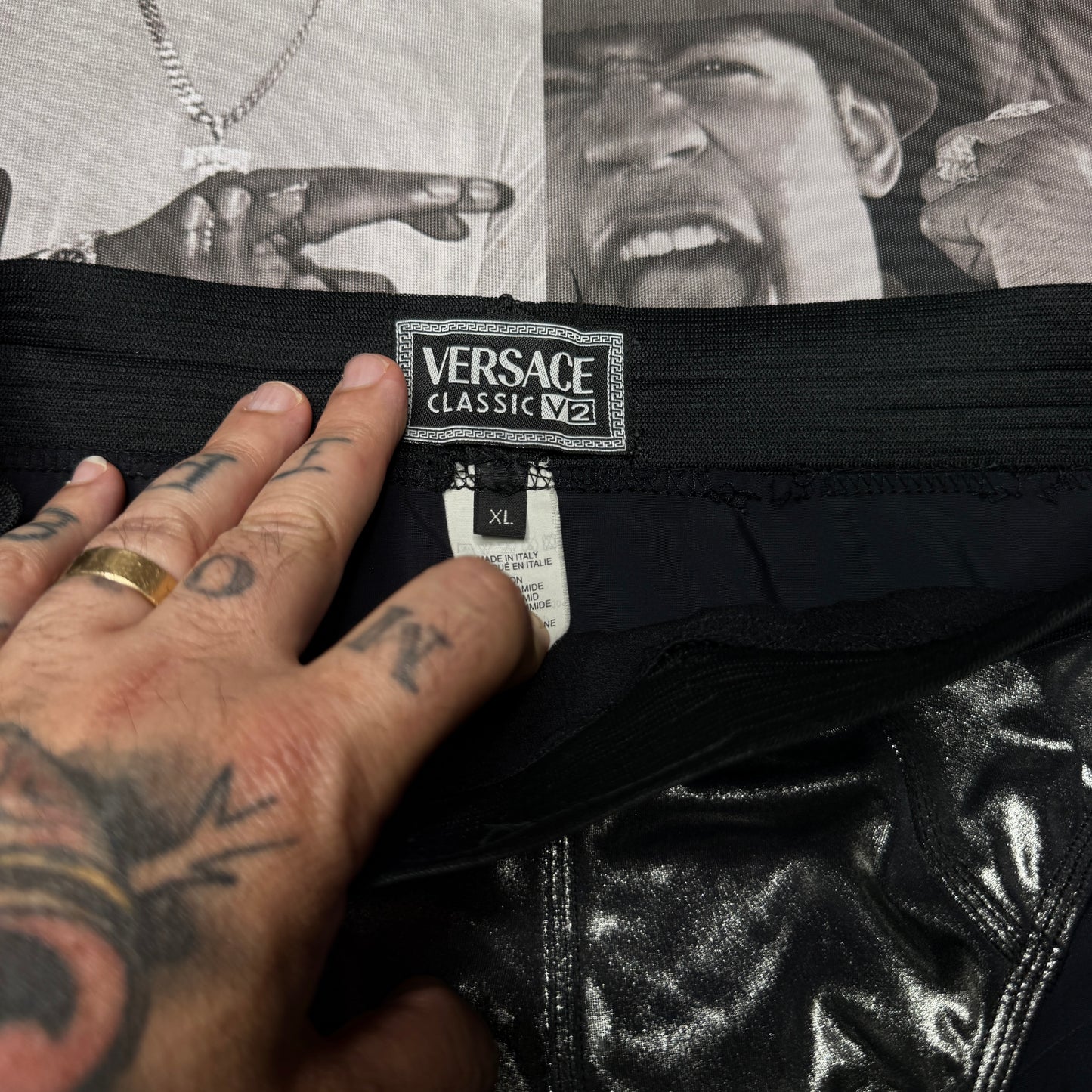 RARE Vintage 90's Versace V2 Classic Mens Metallic Silver Briefs Underwear sz XL