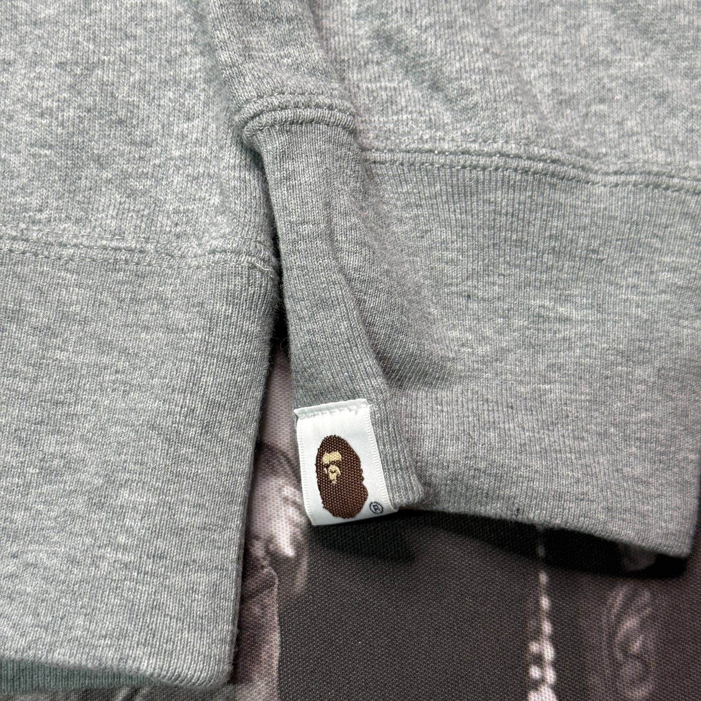 Vintage A Bathing Ape Gold Foil Crewneck Sweatshirt Heather Grey Size XL