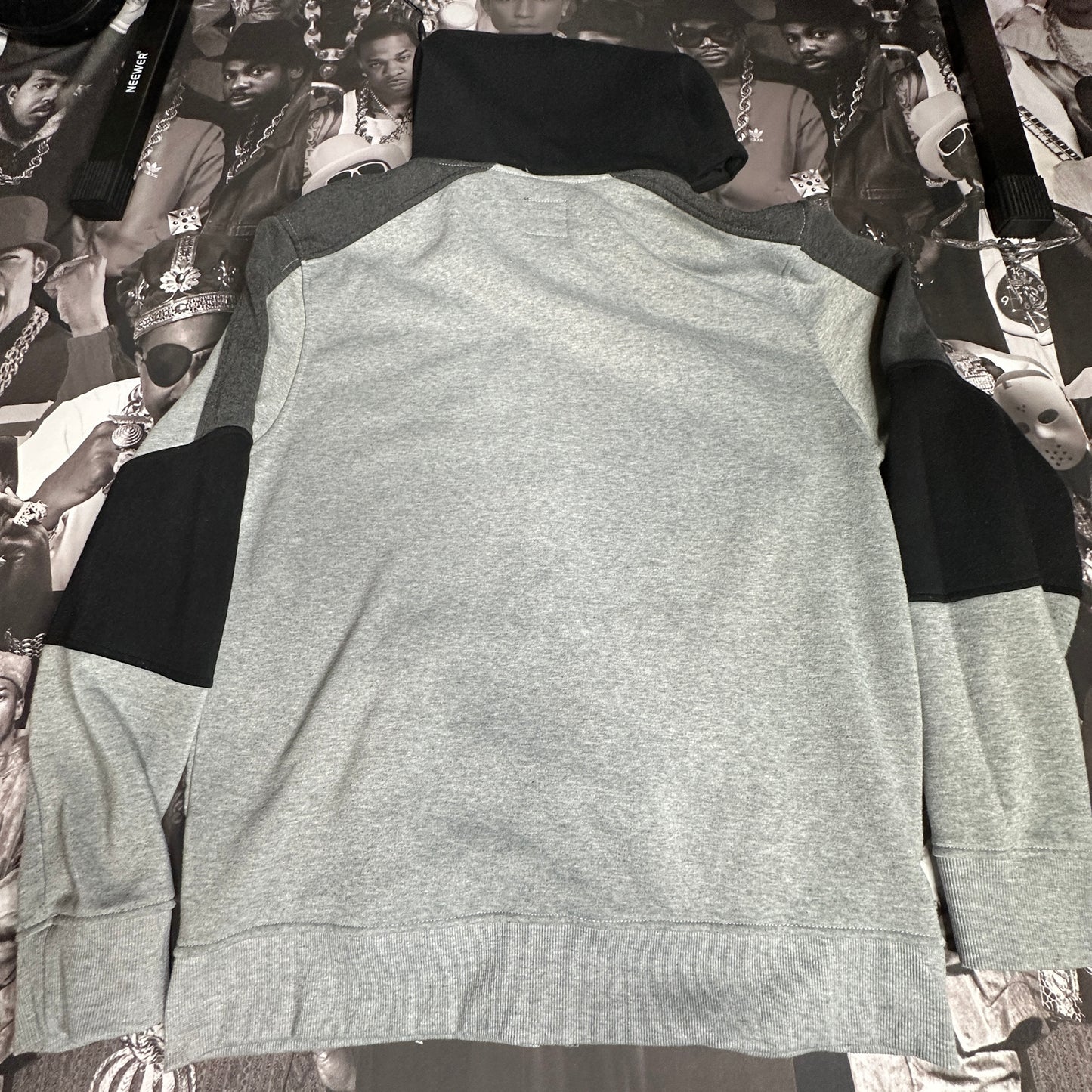 Vintage Akademiks Zip Up Hoodie Black and Grey size 2XL