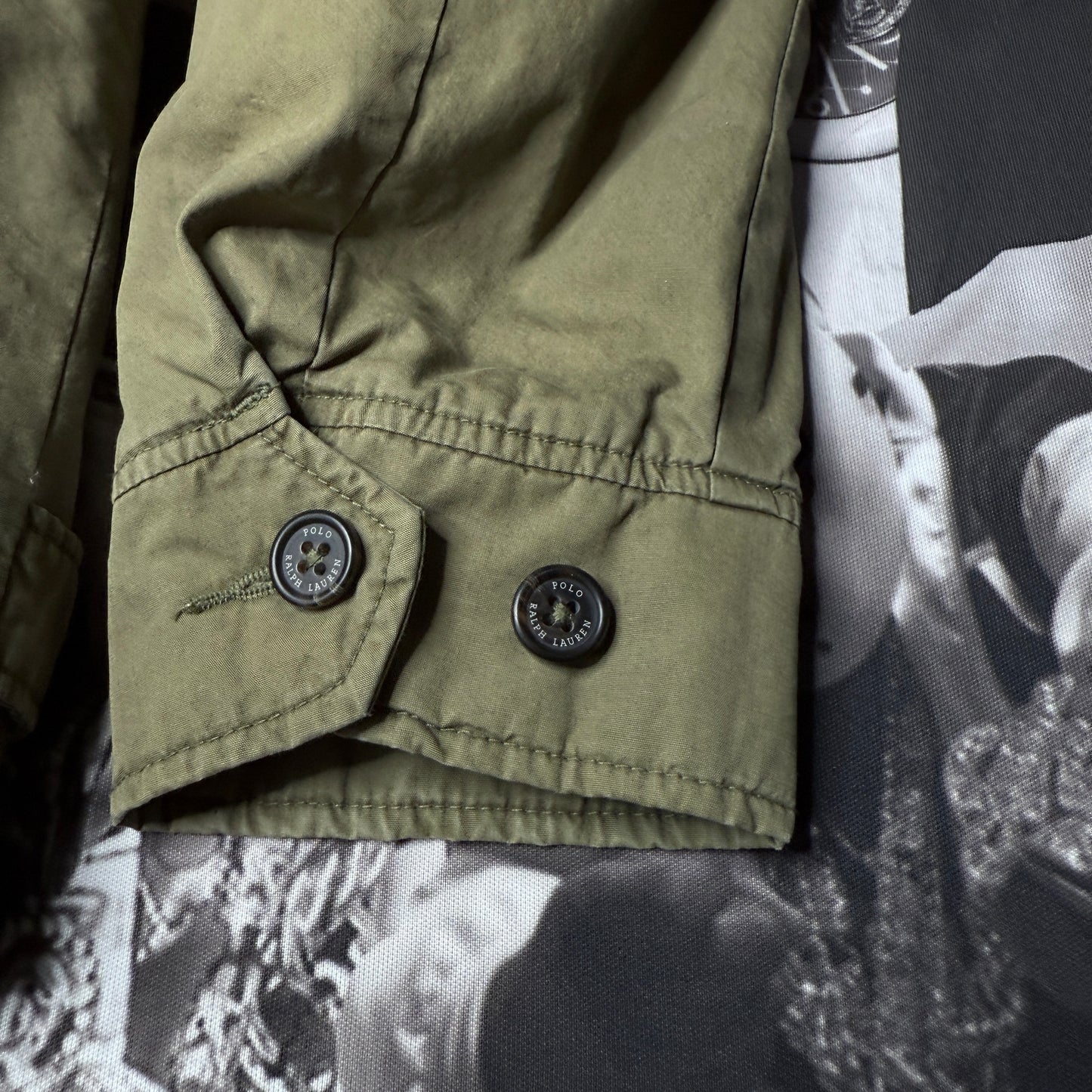 Polo Ralph Lauren Collared Harrington Jacket Bi Swing Olive Green Size Large