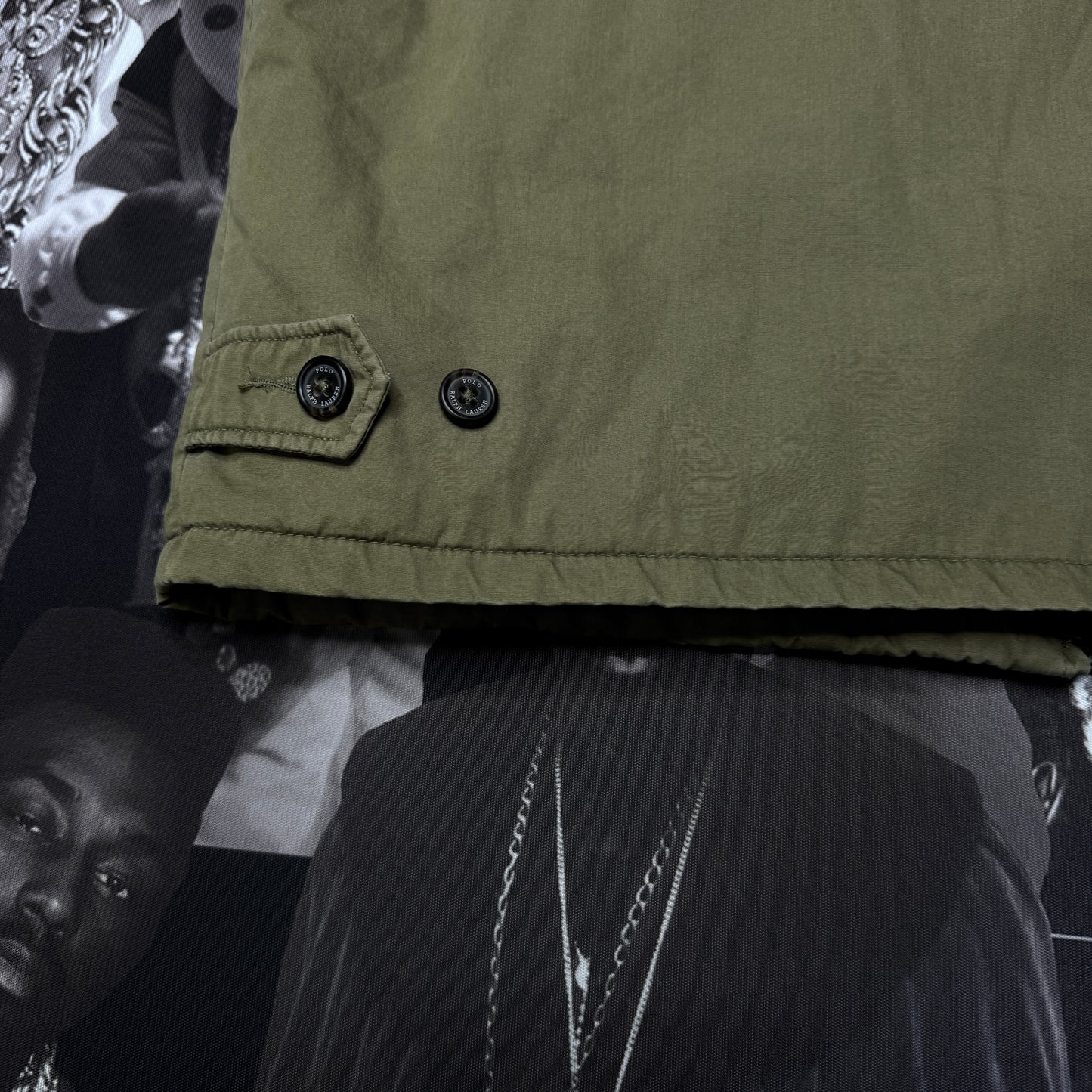 Polo Ralph Lauren Collared Harrington Jacket Bi Swing Olive Green Size Large