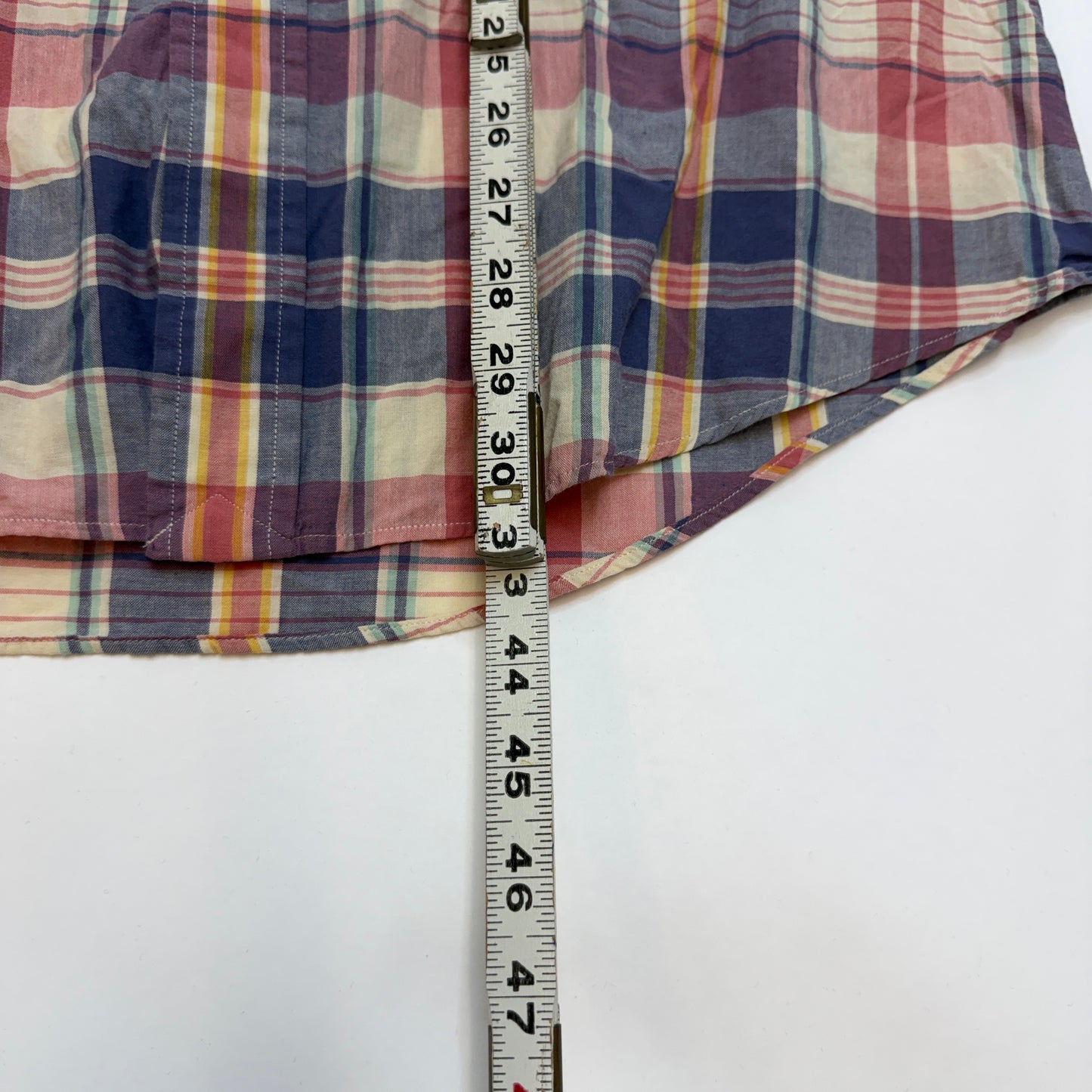 Vintage Polo Ralph Lauren Custom Fit Plaid Shirt Size L Blue