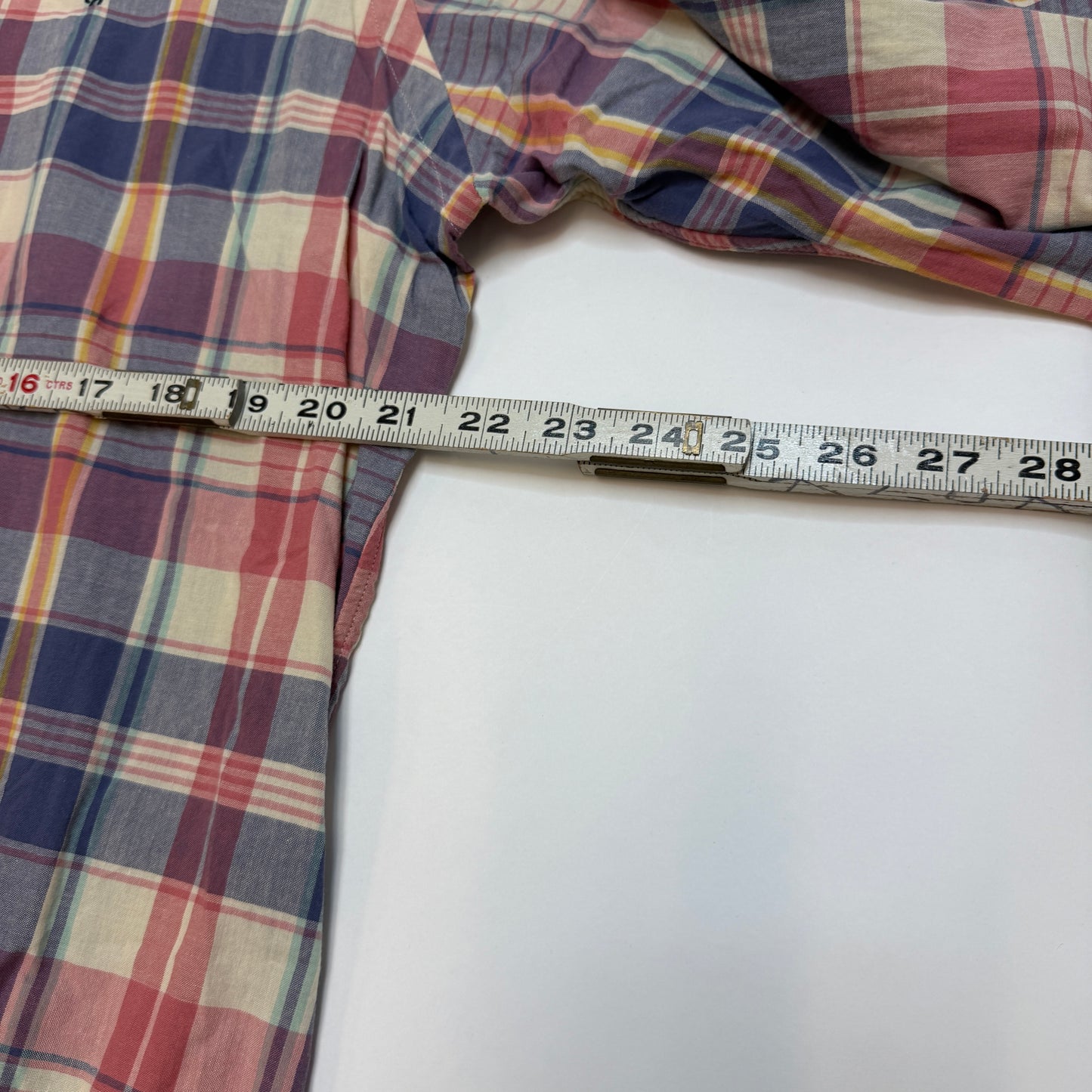 Vintage Polo Ralph Lauren Custom Fit Plaid Shirt Size L Blue