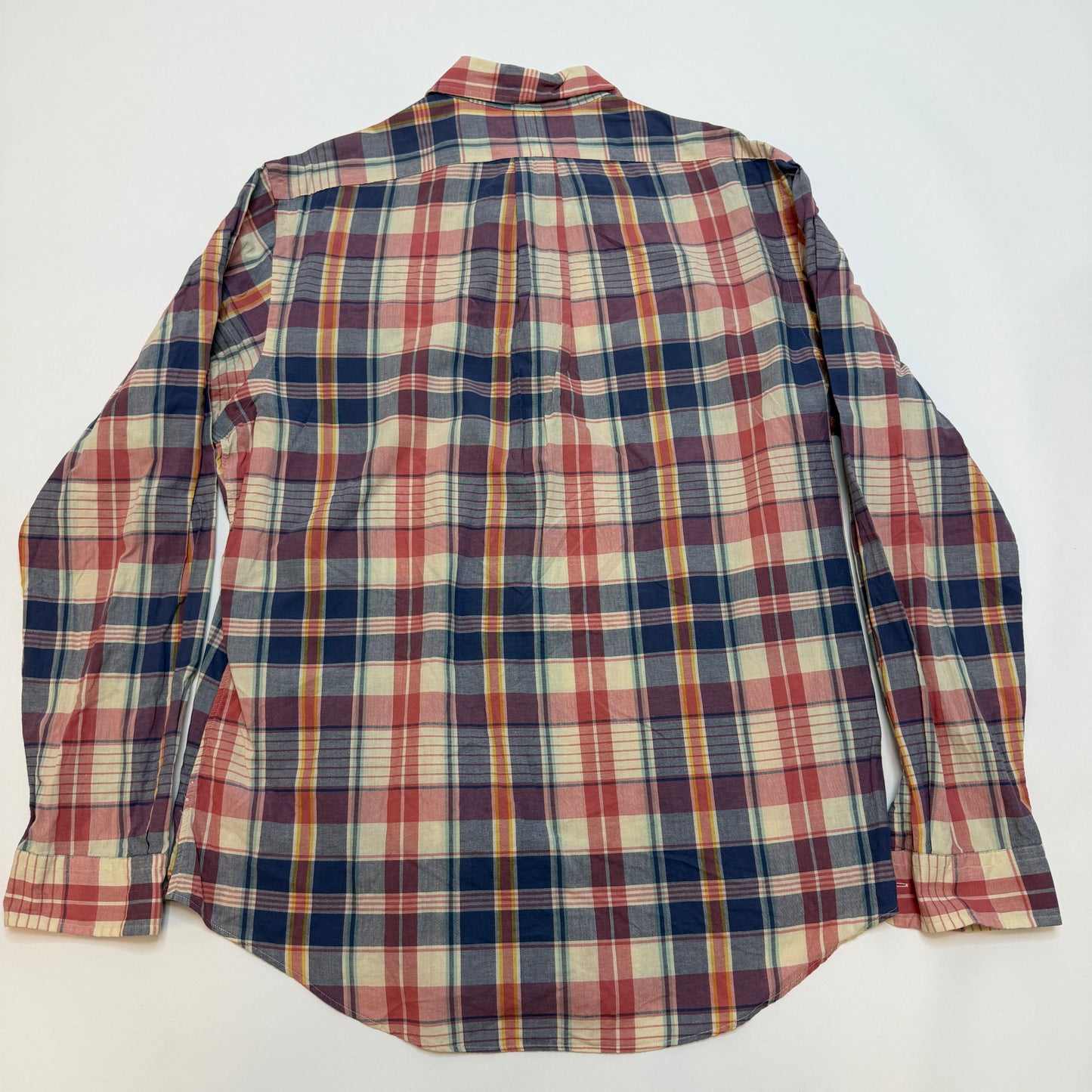 Vintage Polo Ralph Lauren Custom Fit Plaid Shirt Size L Blue