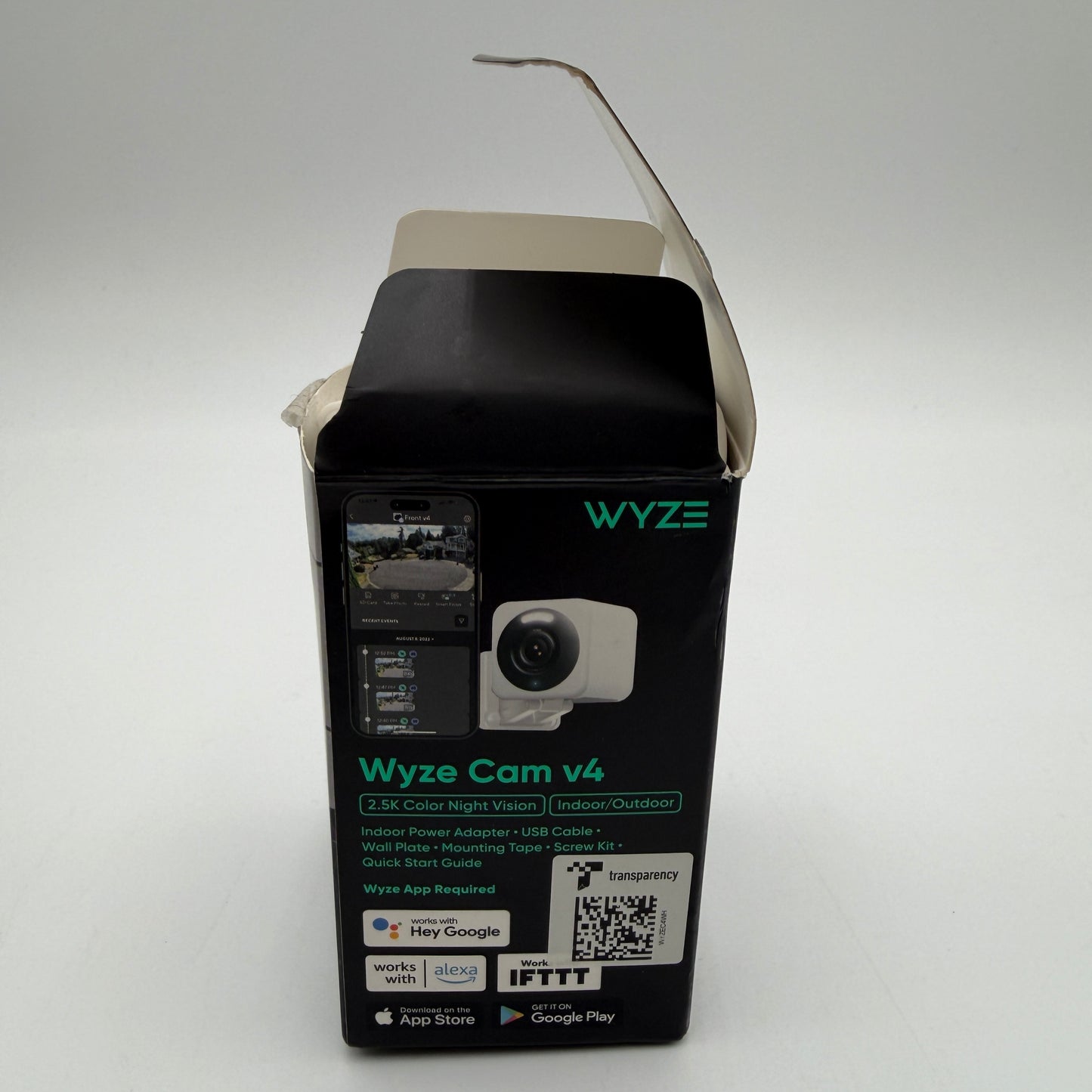 Wyze Cam v4 Security Camera White Used With Box