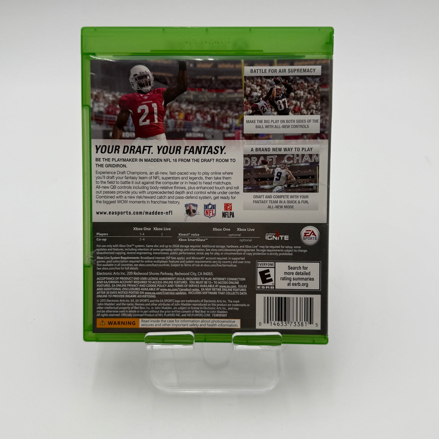 Xbox One Madden NFL 16 Video Game Black Used With Box