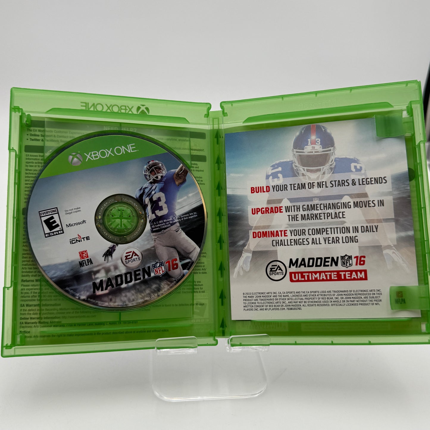 Xbox One Madden NFL 16 Video Game Black Used With Box