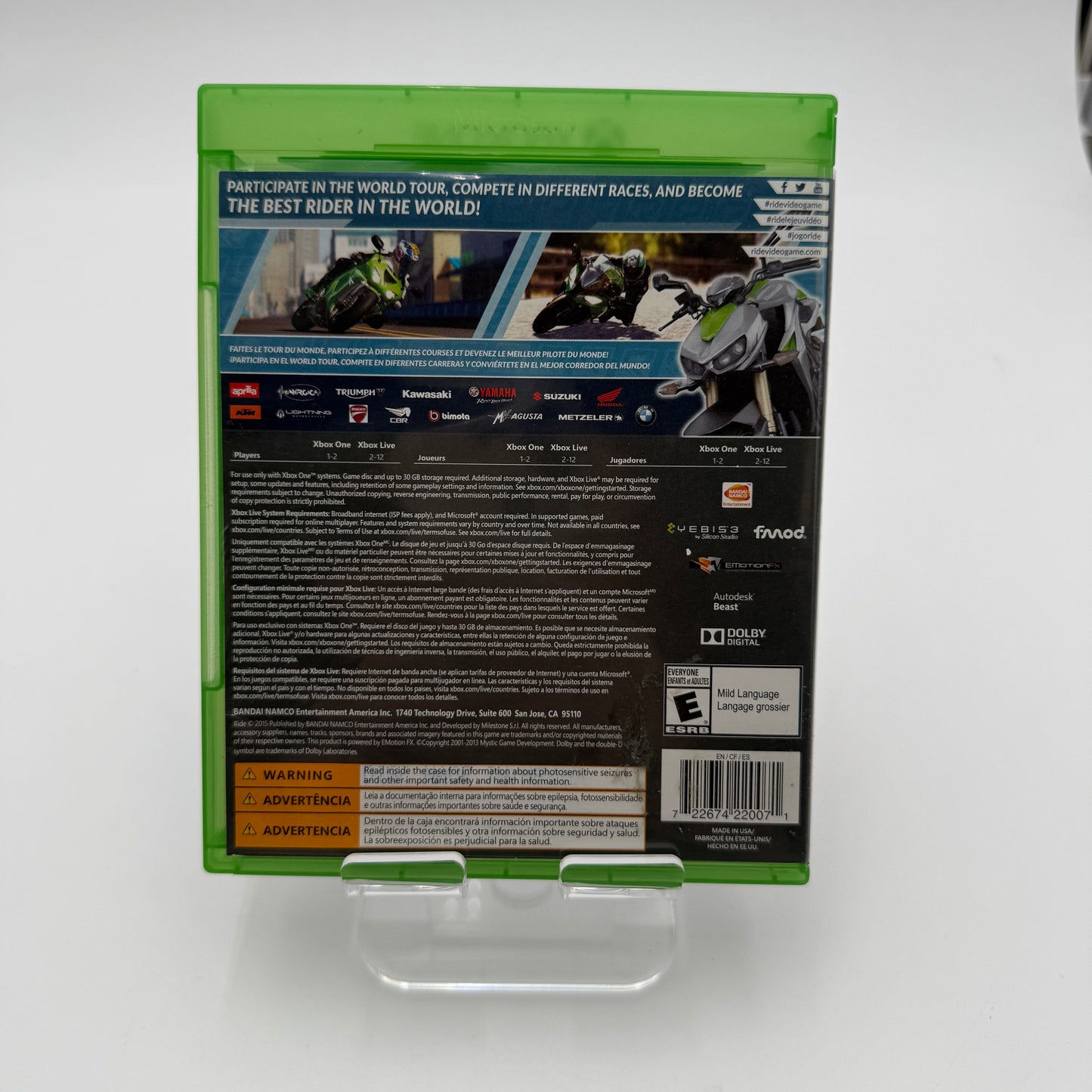 Xbox One Ride Video Game - Used with Box