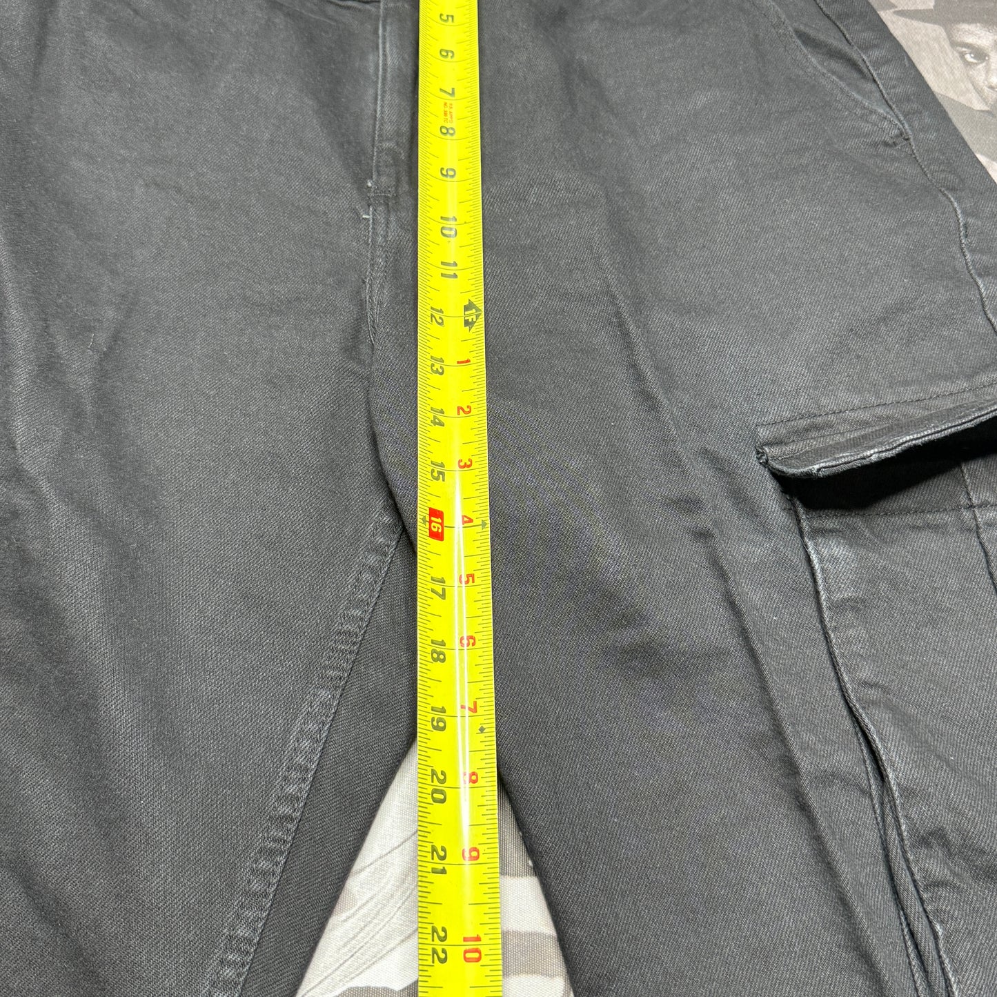 Zara Black Denim Cargo Pants SZ 36