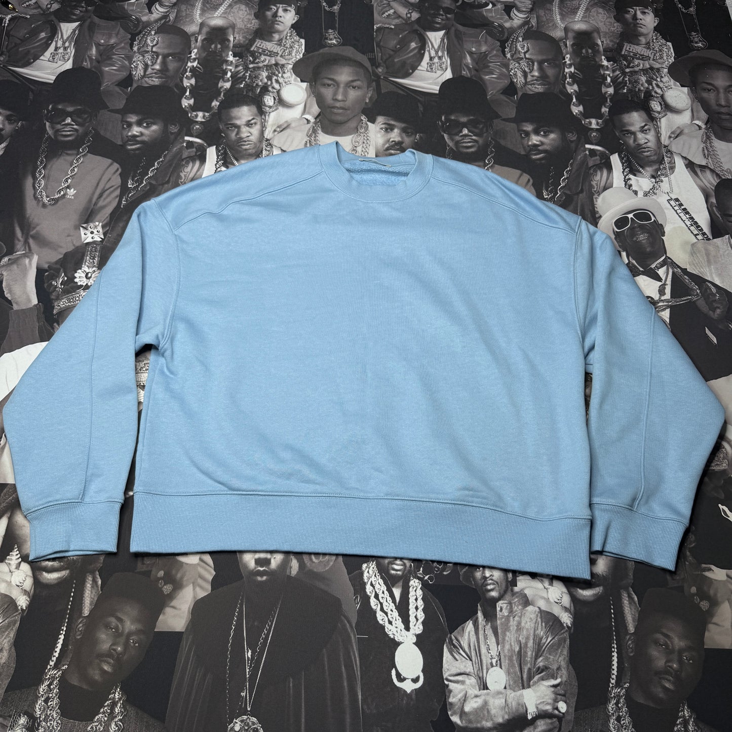 Zara Boxy Fit Crew Neck Sweatshirt Light Blue Medium