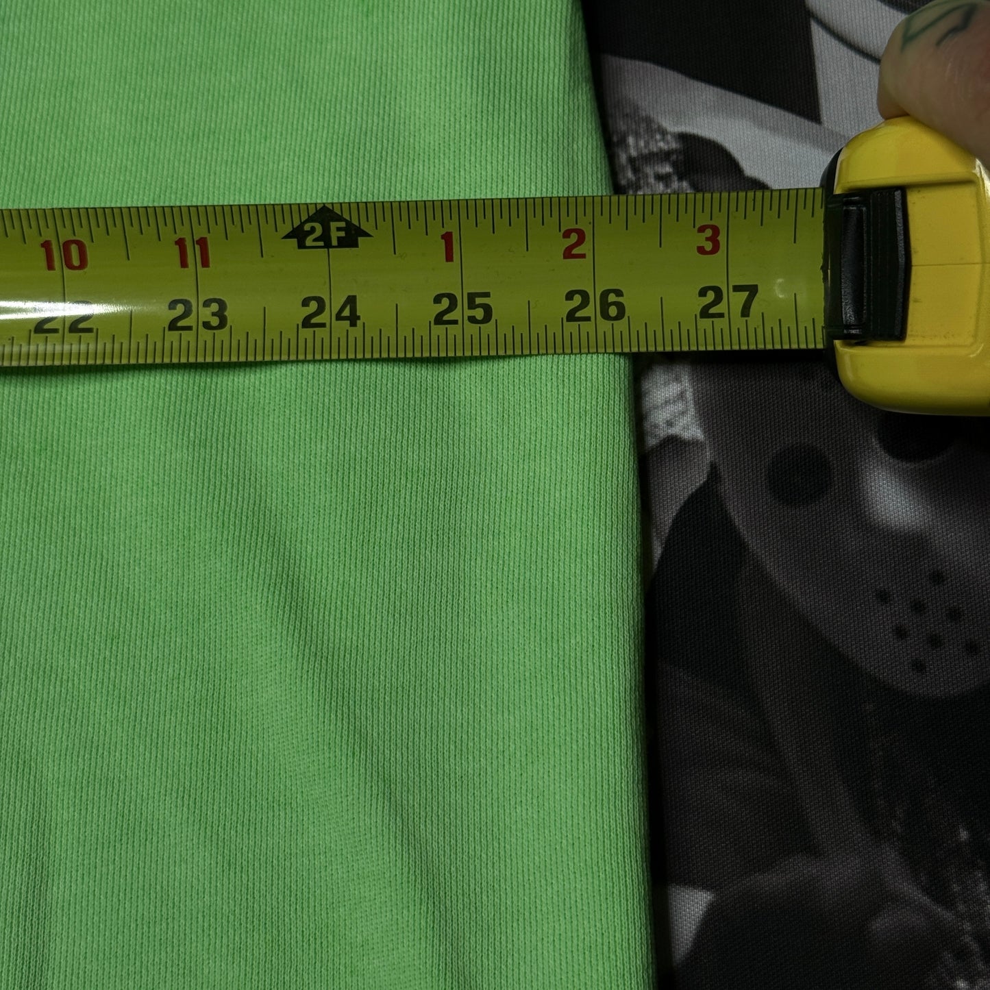 NWT Zara Freyed Sleeves Heavyweight Tee sz L Safety Green