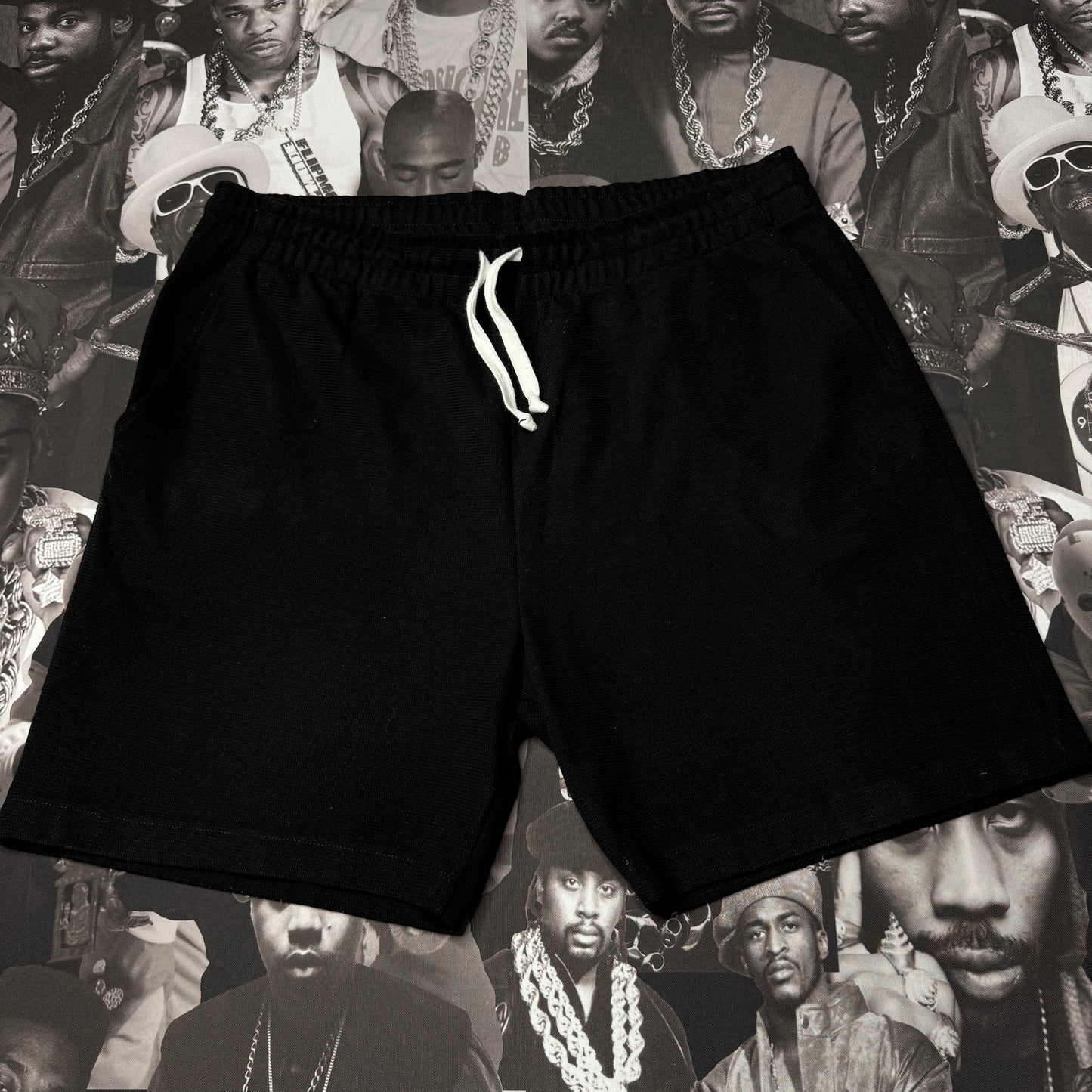 Zara Ribbed Standard Print Shorts Black XL
