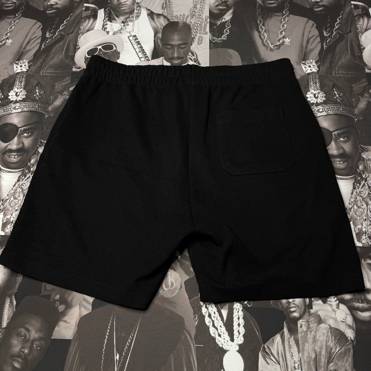Zara Ribbed Standard Print Shorts Black XL