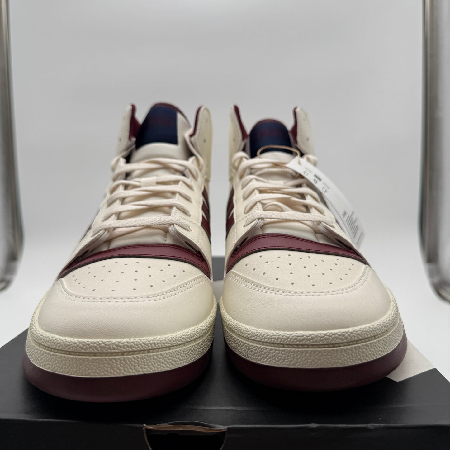 New adidas Break Start Mid Sneakers Cloud White/Shadow Red/Dark Blue Size 10.5