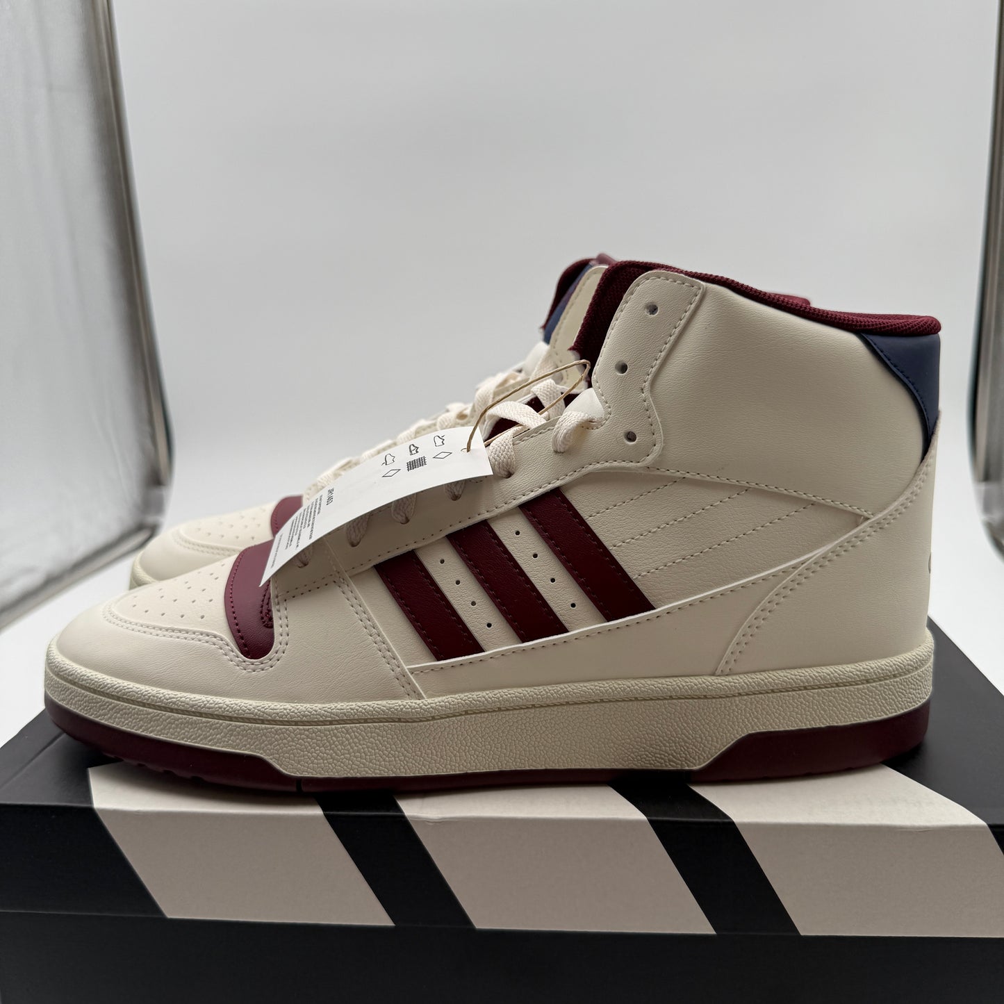 New adidas Break Start Mid Sneakers Cloud White/Shadow Red/Dark Blue Size 10.5