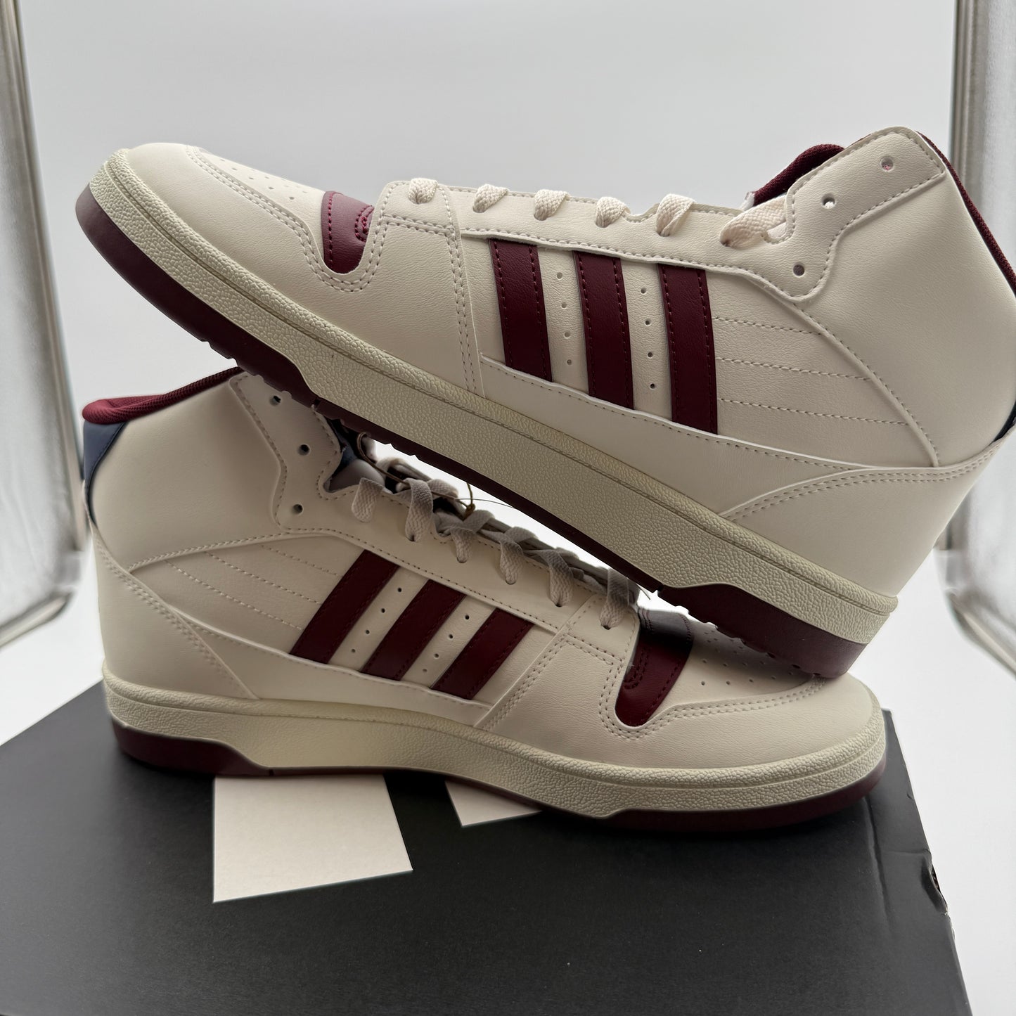 New adidas Break Start Mid Sneakers Cloud White/Shadow Red/Dark Blue Size 10.5