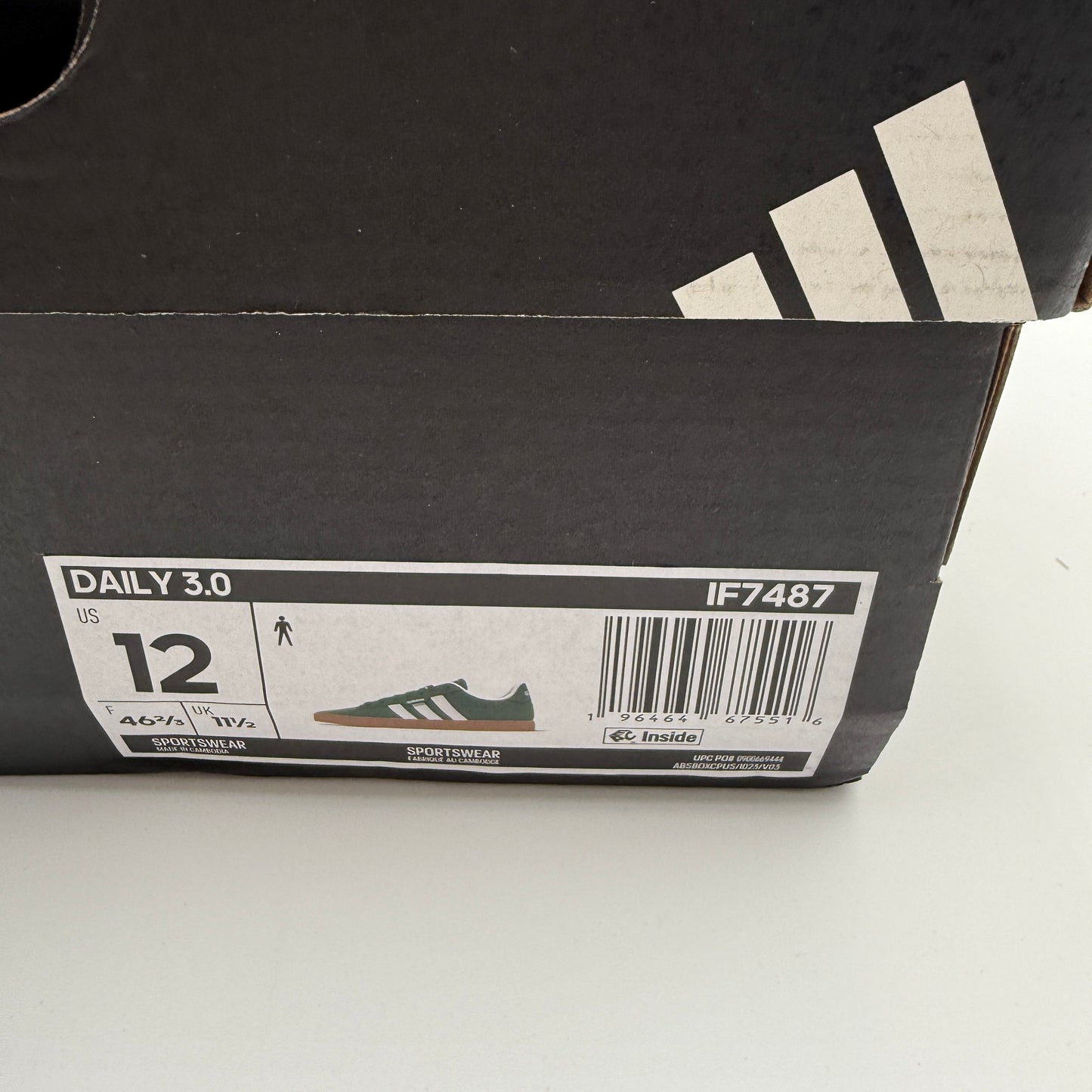 adidas Daily 3.0 Sneakers Size 12 Dark Green/White/Collegiate Burgundy IF7487