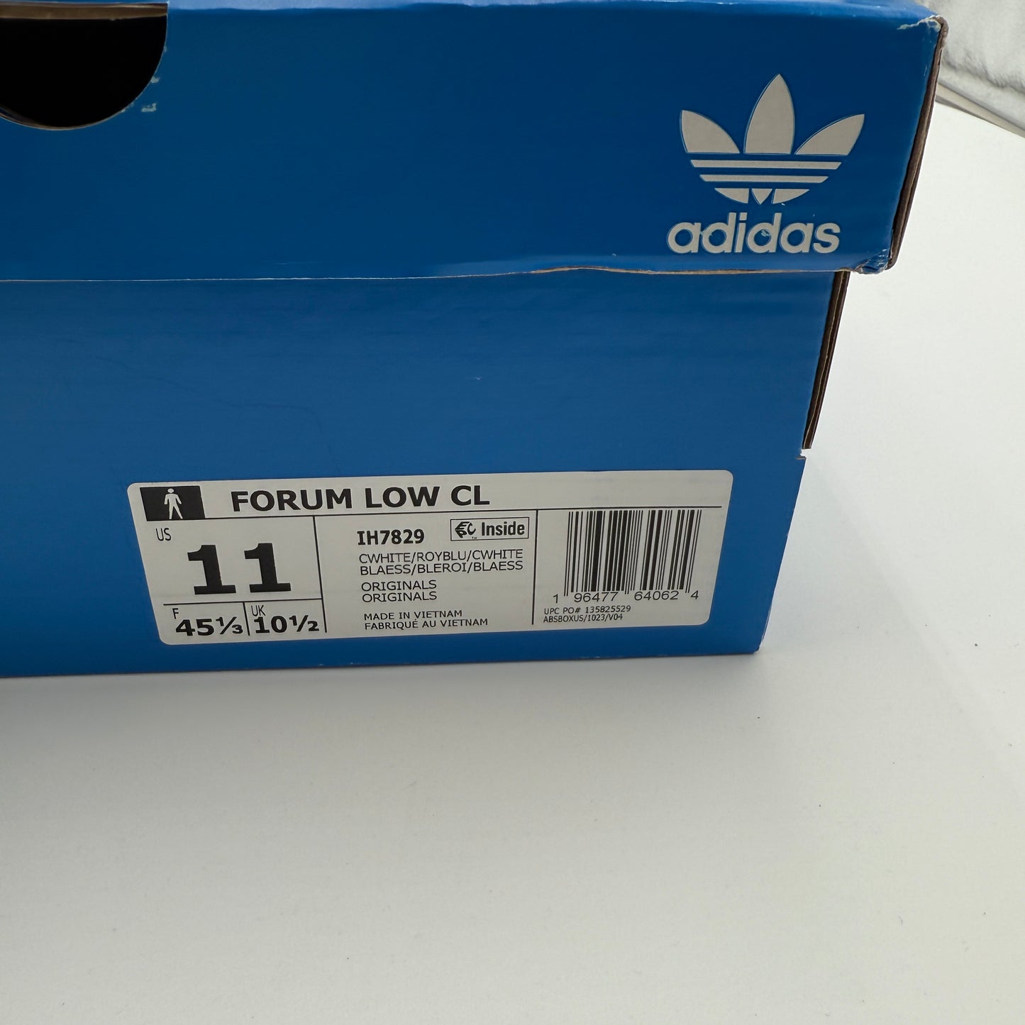 adidas Forum Low CL IH7829 Size 11 Core White Royal Blue Sneakers