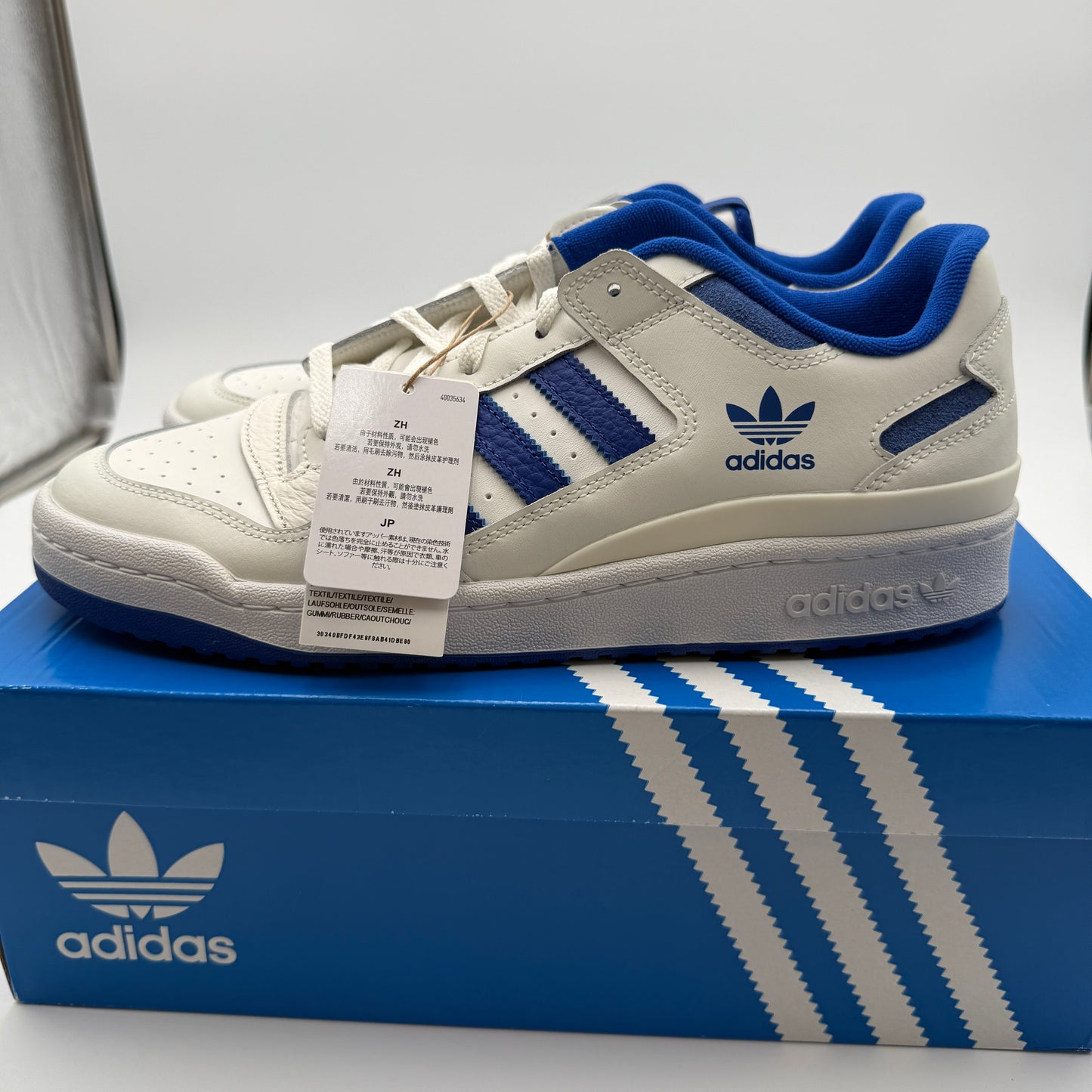 adidas Forum Low CL IH7829 Size 11 Core White Royal Blue Sneakers