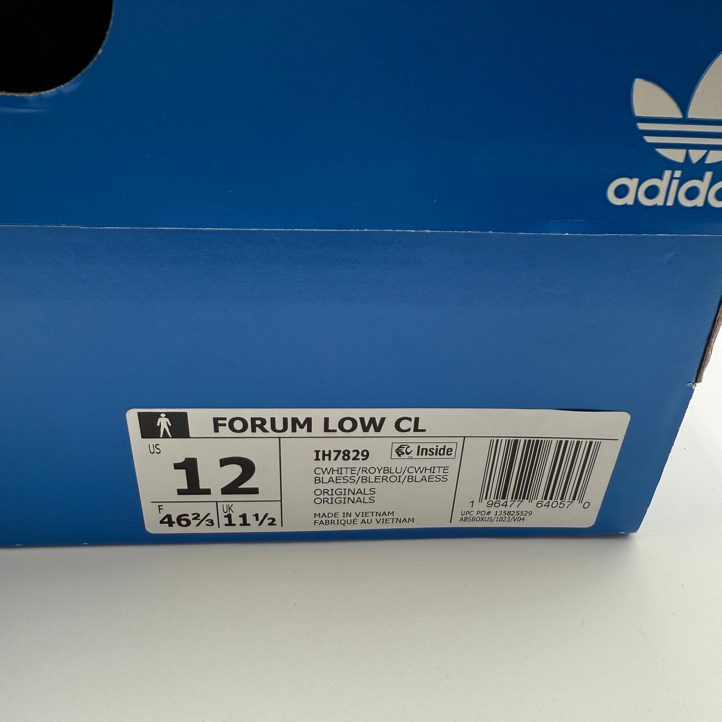 adidas Forum Low CL IH7829 Sneakers Size 12 Core White Royal Blue
