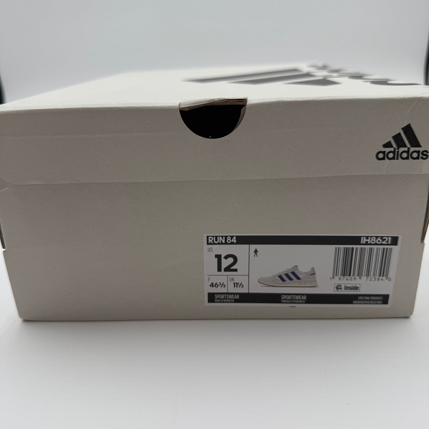 adidas Run 84 IH8621 White/Team Royal Blue/Grey Sneakers Size 12