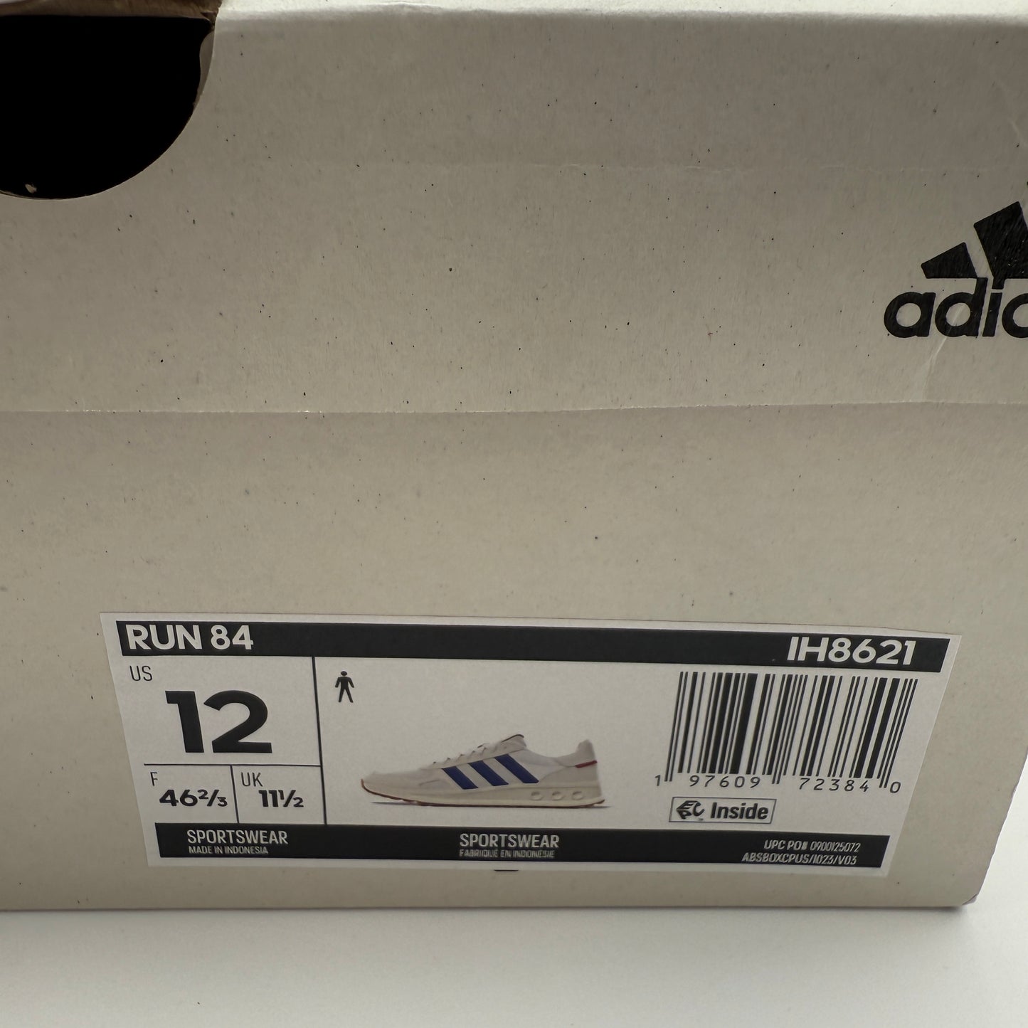 adidas Run 84 IH8621 White/Team Royal Blue/Grey Sneakers Size 12
