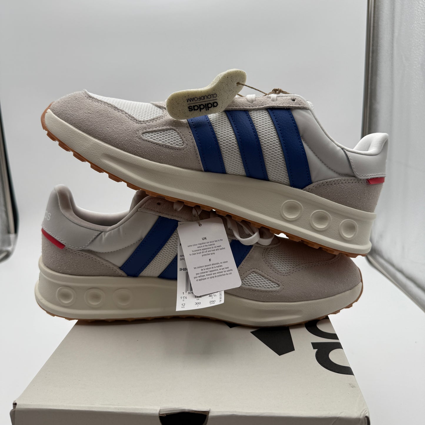 adidas Run 84 IH8621 White/Team Royal Blue/Grey Sneakers Size 12