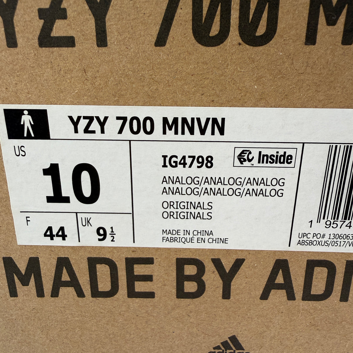Size 10 - adidas Men's Yeezy Boost 700 MNVN Laceless Analog