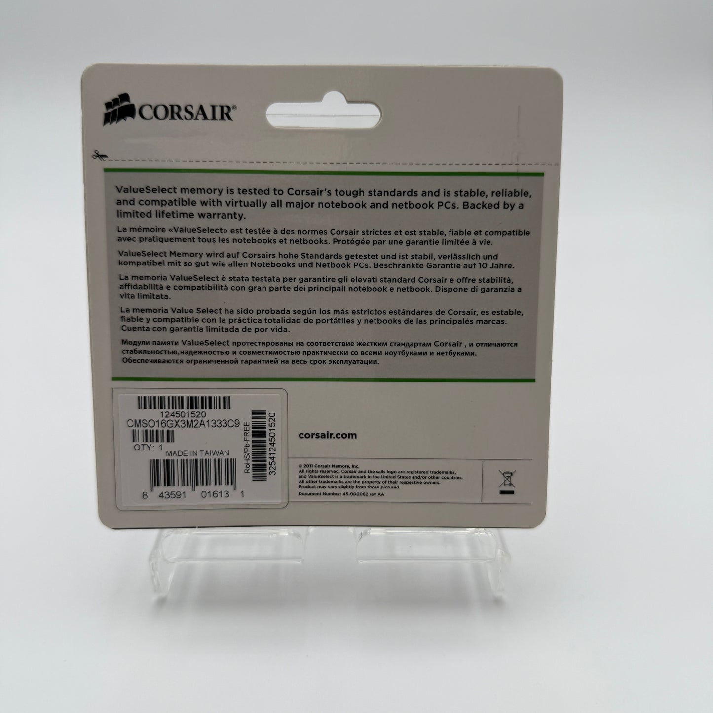 Corsair ValueSelect 16GB DDR3 1333MHz SO-DIMM RAM Kit - Black