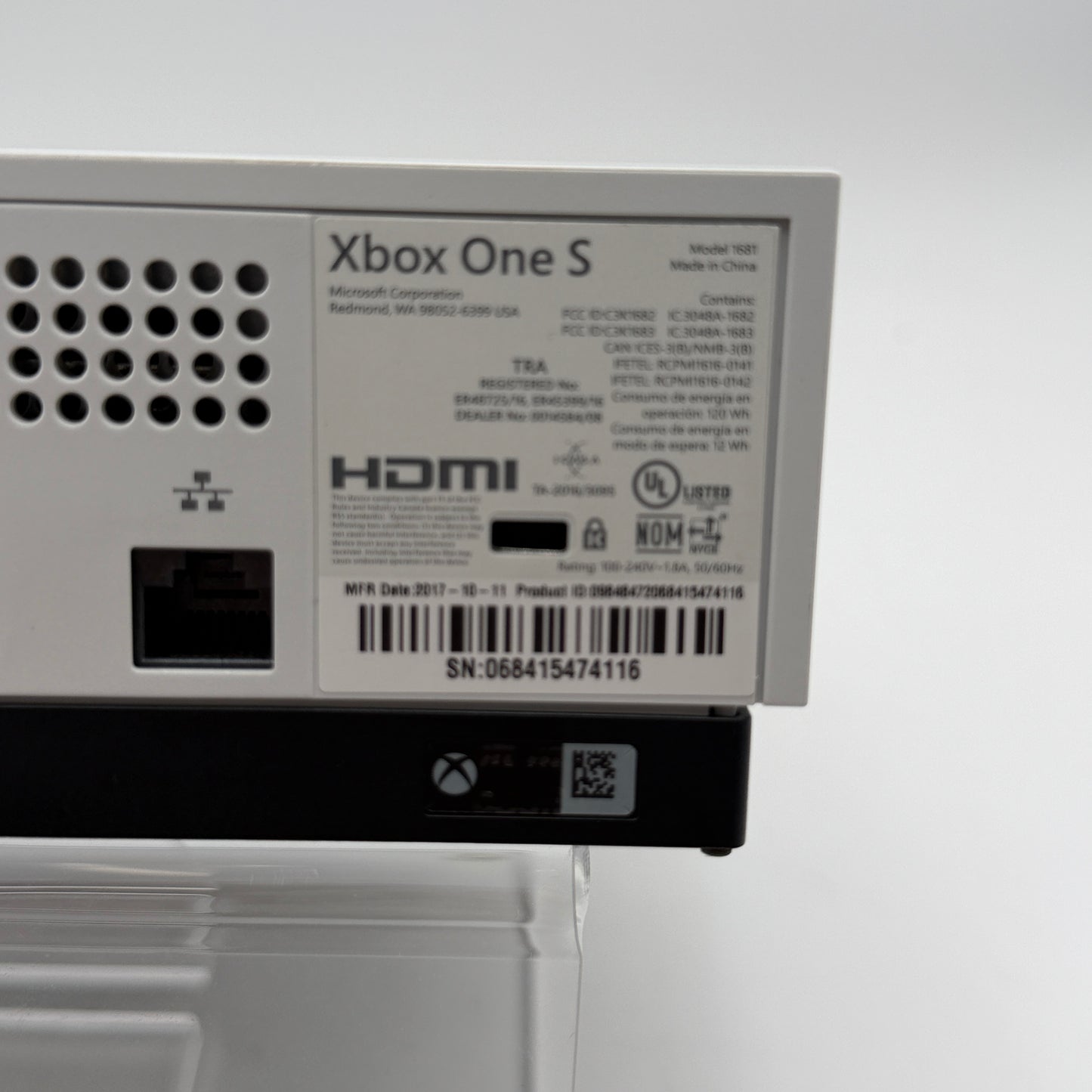 Microsoft Xbox One S (1681) Video Game System with Controller and Cables