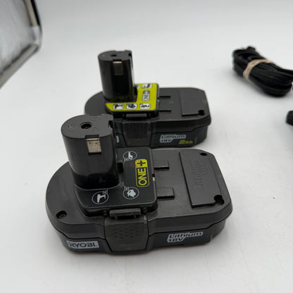 Ryobi ONE+ Battery Charger and 2 Battery Lot - Green