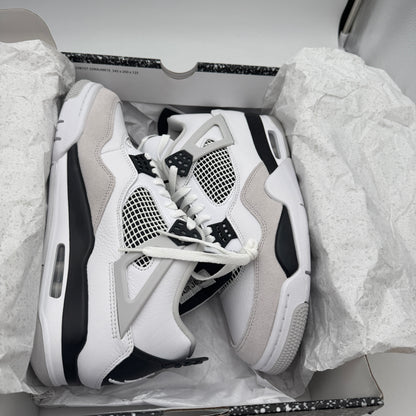 New In Box Jordan Air Jordan 4 Retro White/Black Neutral Grey DH6927-111 10.5