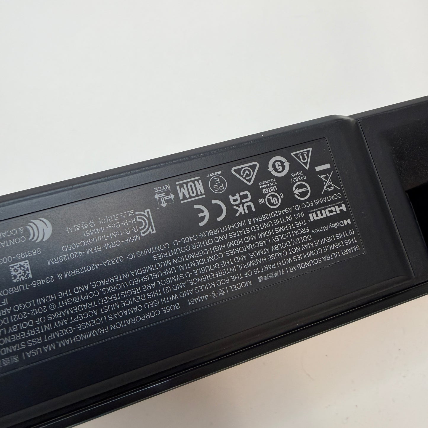Bose Smart Ultra Soundbar 44151 with Subwoofer - Used - Black