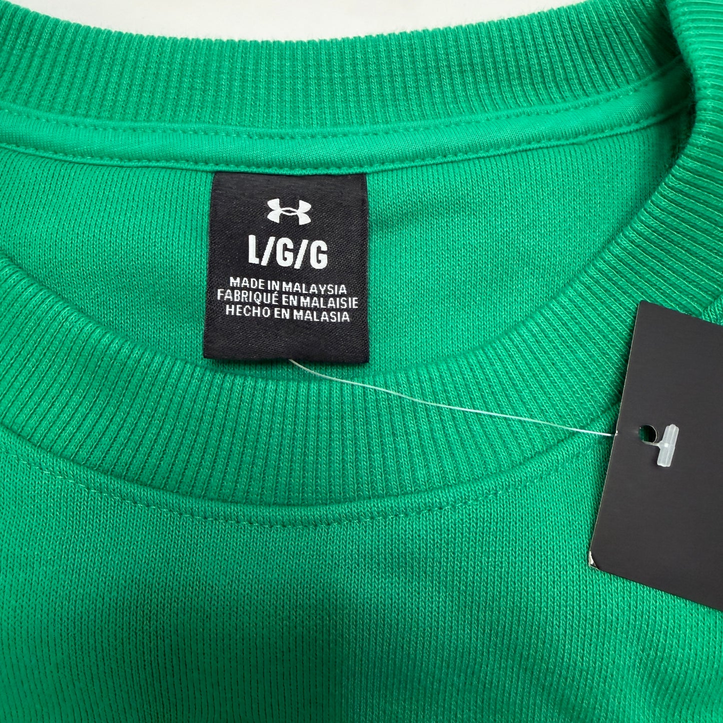 Under Armour Icon Men's Crewneck Sweatshirt - Size L, Green Oversized Terry Spell Out
