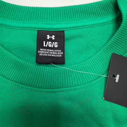 Under Armour Icon Men's Crewneck Sweatshirt - Size L, Green Oversized Terry Spell Out