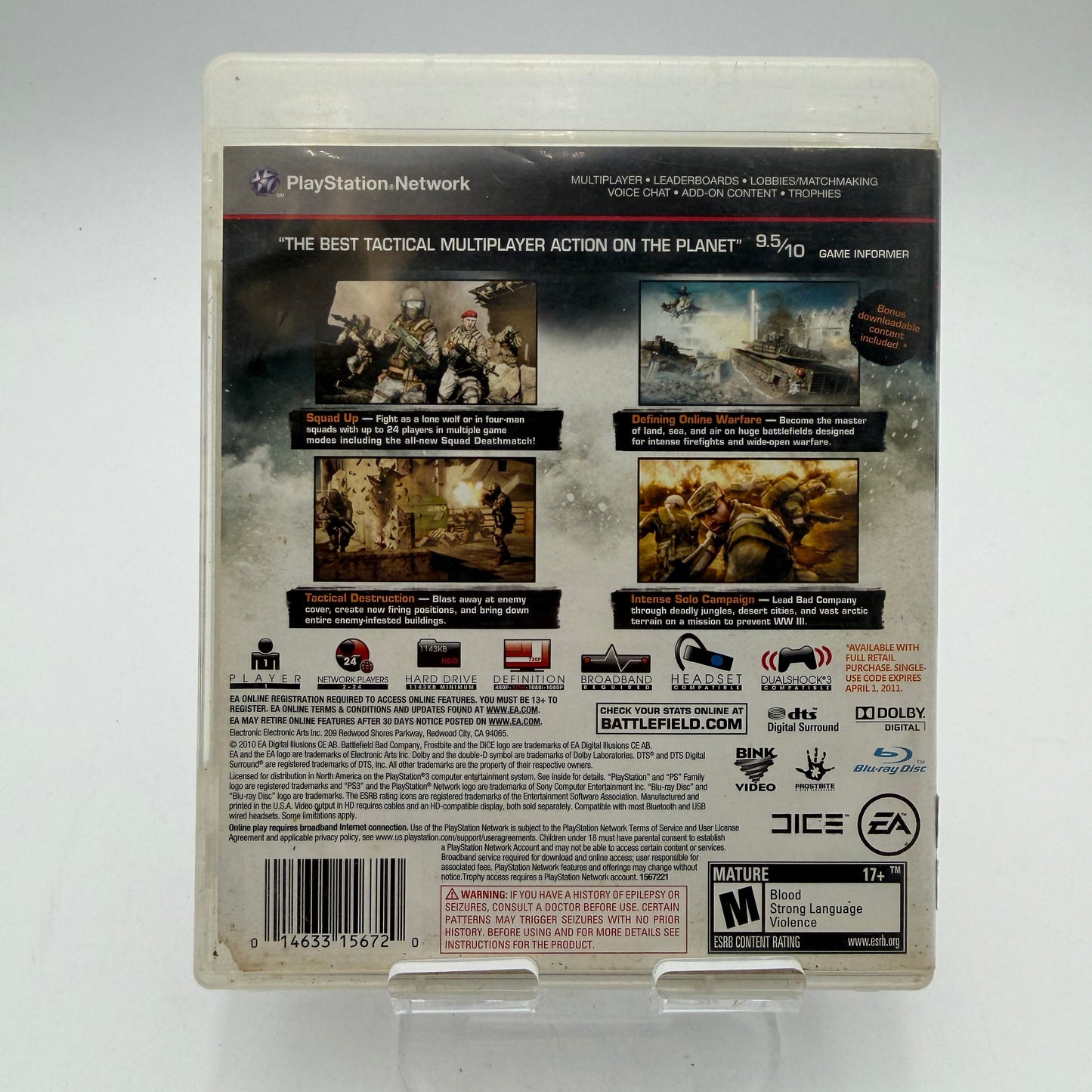 Playstation 3 Battlefield: Bad Company 2 Video Game with Box Used