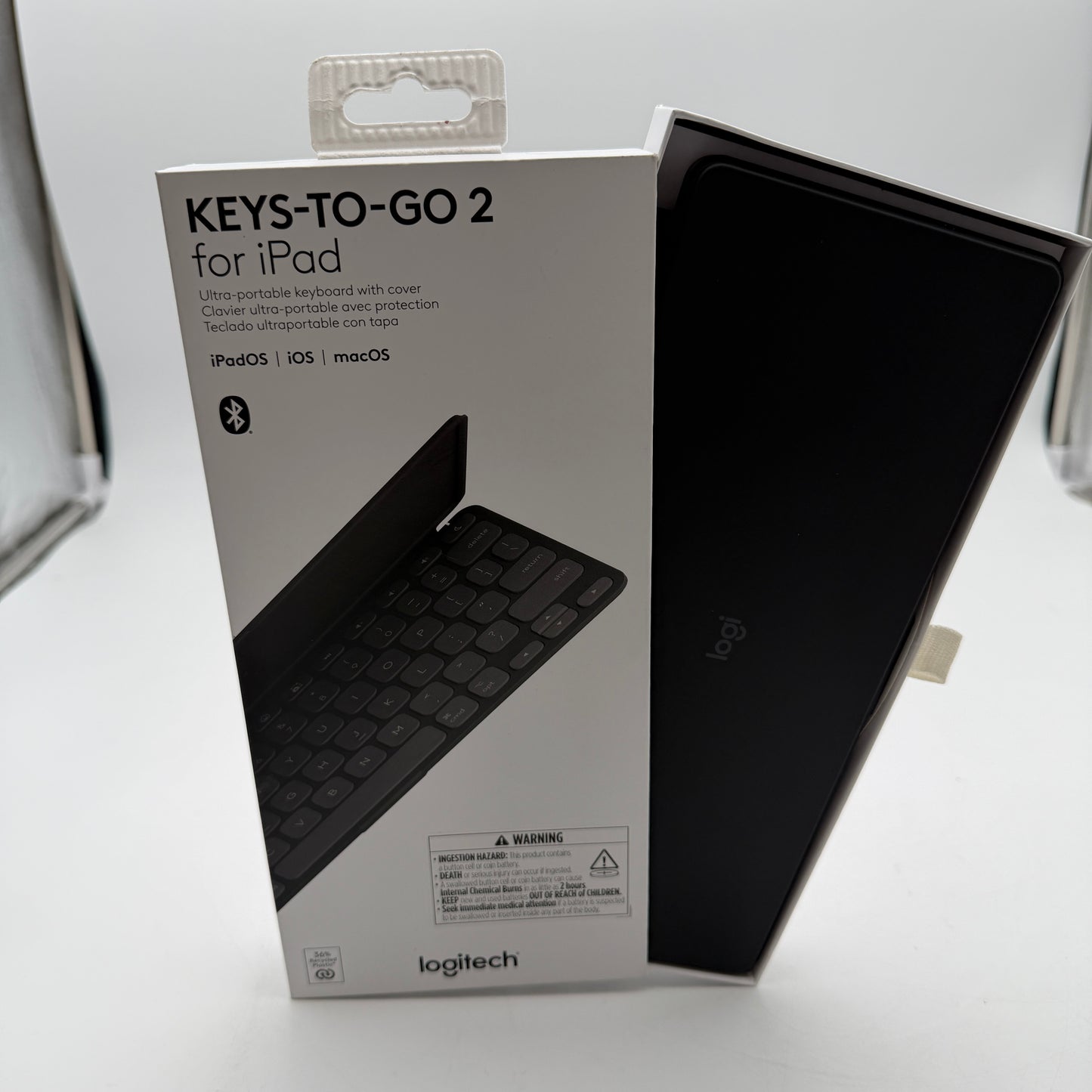 Logitech Keys-To-Go 2 Black Tablet Accessory Used With Box