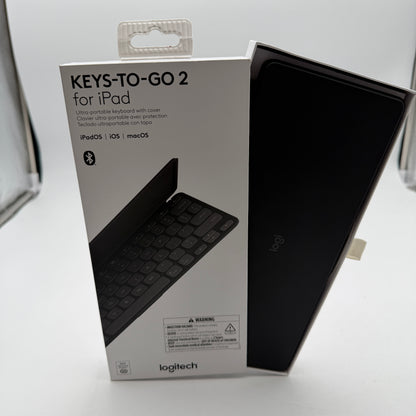 Logitech Keys-To-Go 2 Black Tablet Accessory Used With Box