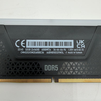CORSAIR Vengeance RGB 32GB (2x16GB) DDR5 6000MHz RAM Memory Kit