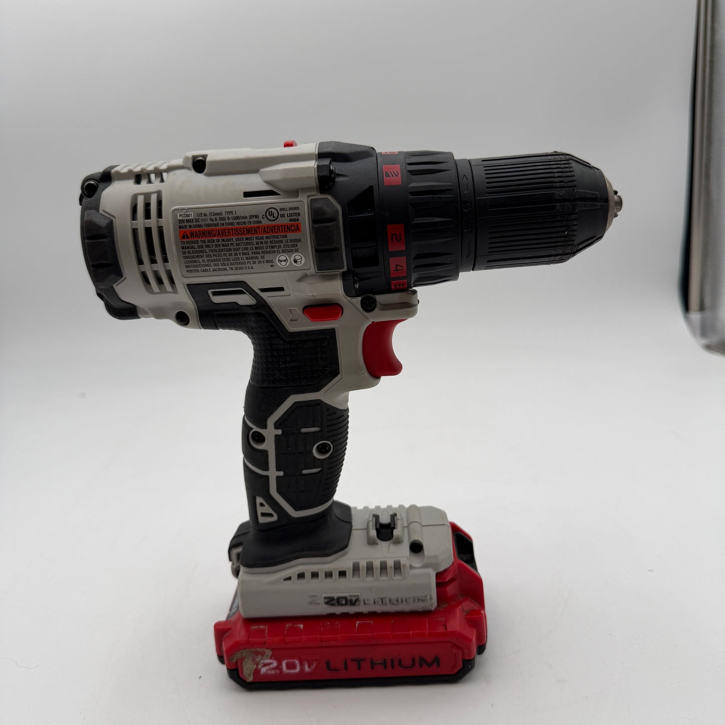 Porter Cable 1/2 Drill PCC601 Gray Power Tool Used