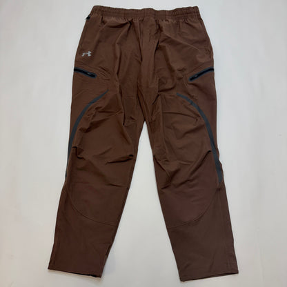 Under Armour Unstoppable Men's Cargo Pants XL Brown Loose Fit Zip Pocket Woven