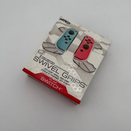 Nintendo Switch Swivel Grips Dock Compatible by NYKOS White New In Box